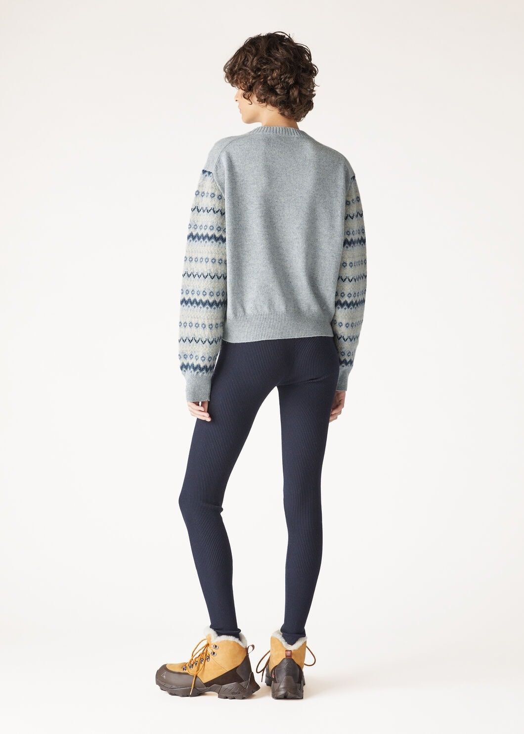 Loro Piana o1w1db10825 FAO5140 Alpe Pile Crewneck Sweater in Light Blue Size L / US 10 / IT 46 - 5 Thumbnail