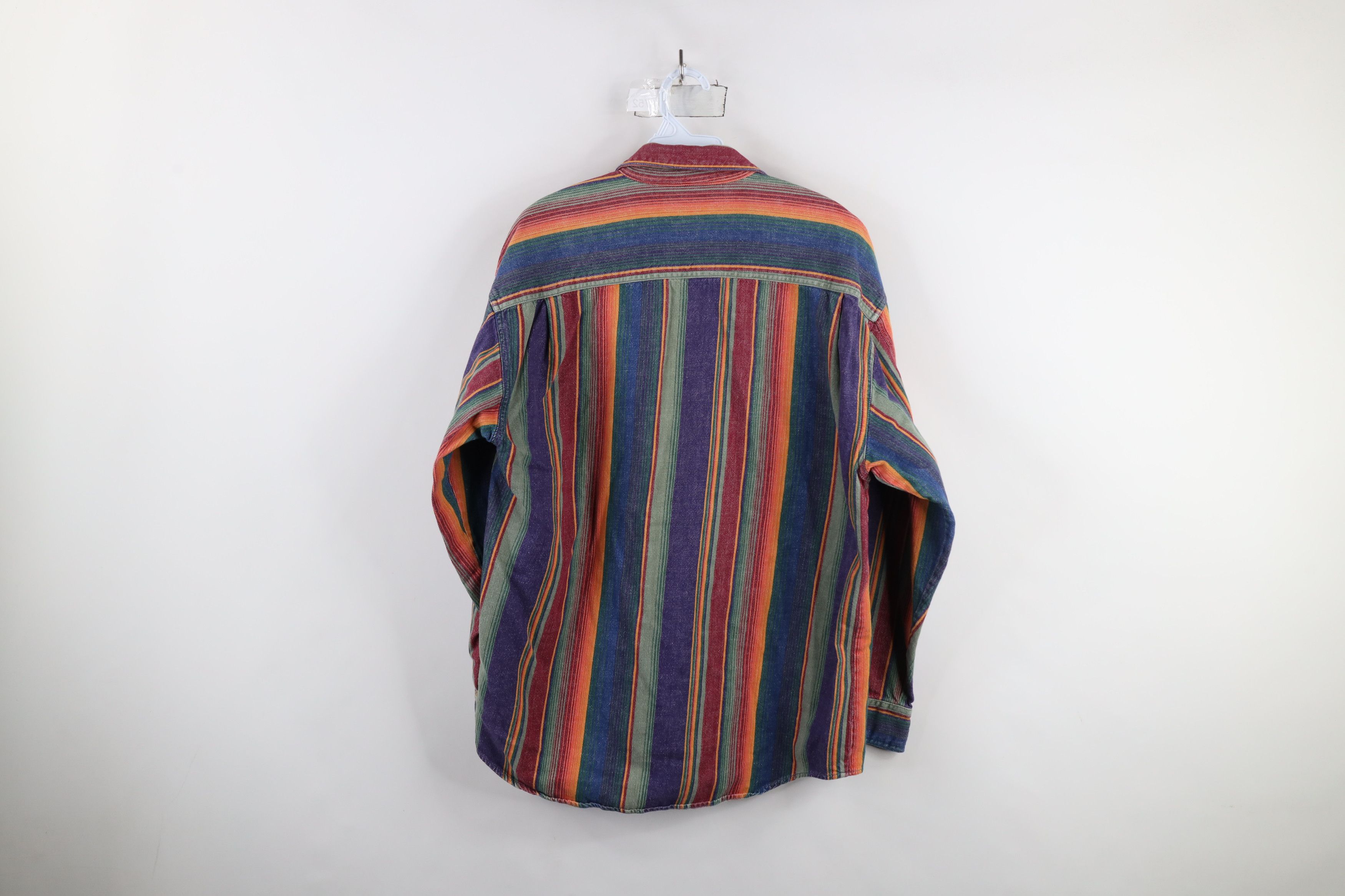 Vintage Vintage 90s Streetwear Striped Denim Jean Button Shirt Size US M / EU 48-50 / 2 - 11 Thumbnail