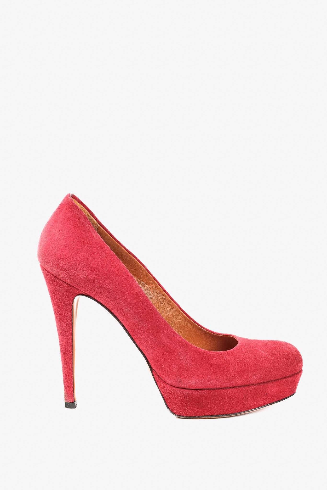 Gucci Gucci Raspberry Suede Platform Round-Toe Stiletto Pumps Size US 6 / IT 36 - 1 Thumbnail