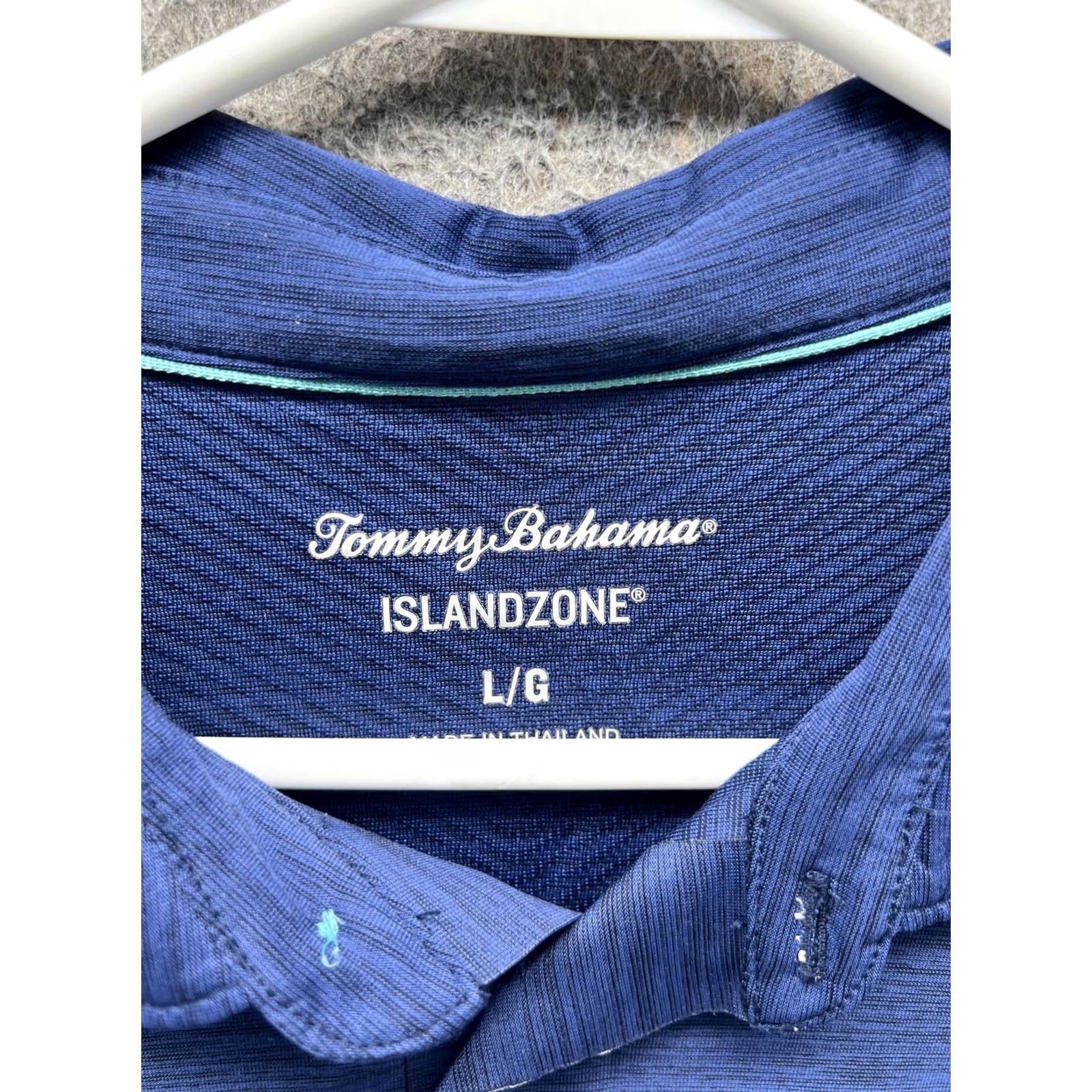 Tommy Bahama Tommy Bahama IslandZone Polo Shirt Mens Large Blue Solid Marlin Logo Golf Casual Shirt Size US L / EU 52-54 / 3 - 5 Thumbnail