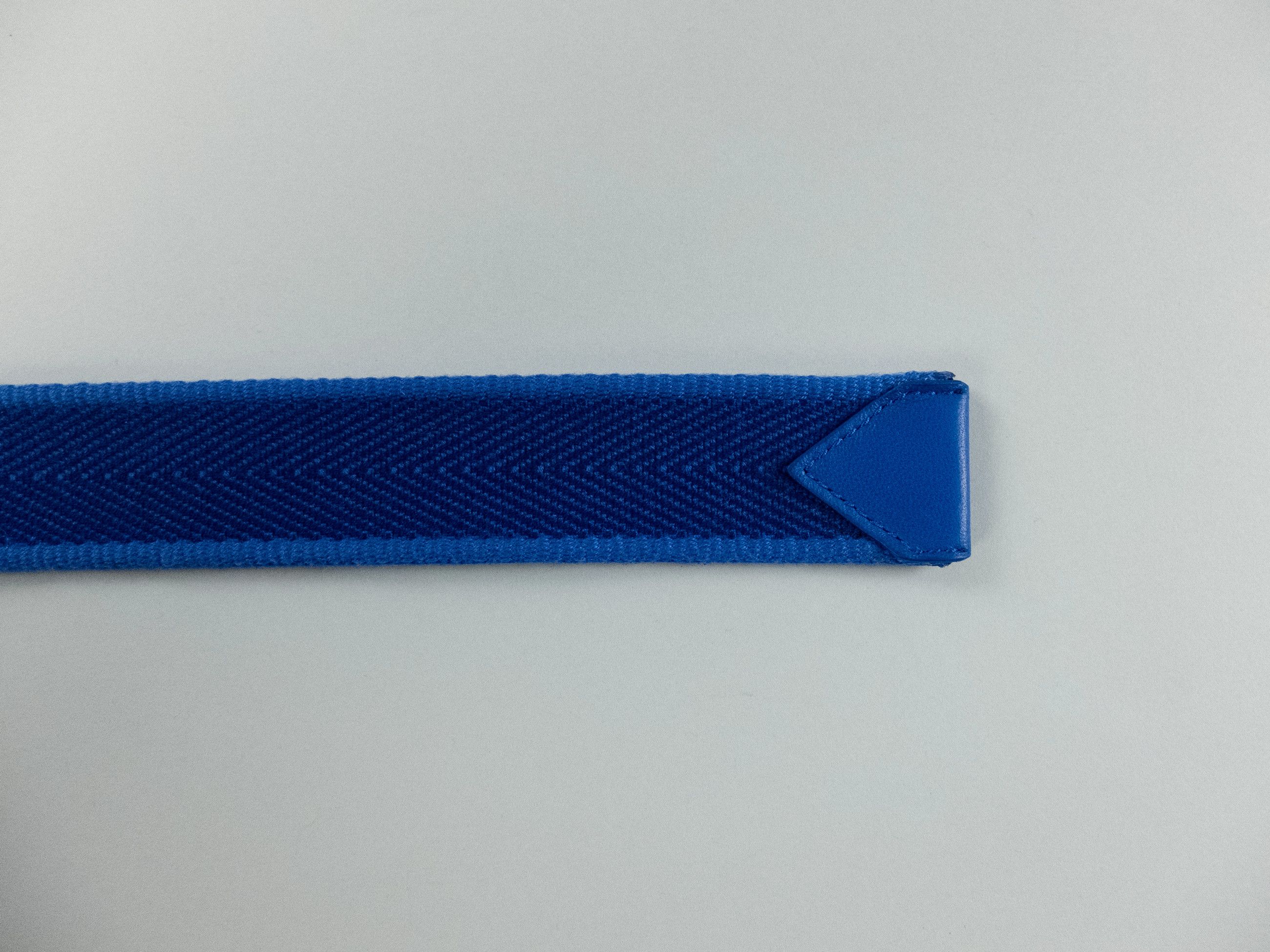 Bottega Veneta BOTTEGA VENETA cobalt blue webbing fabric & leather belt 95 Size 36 - 7 Thumbnail