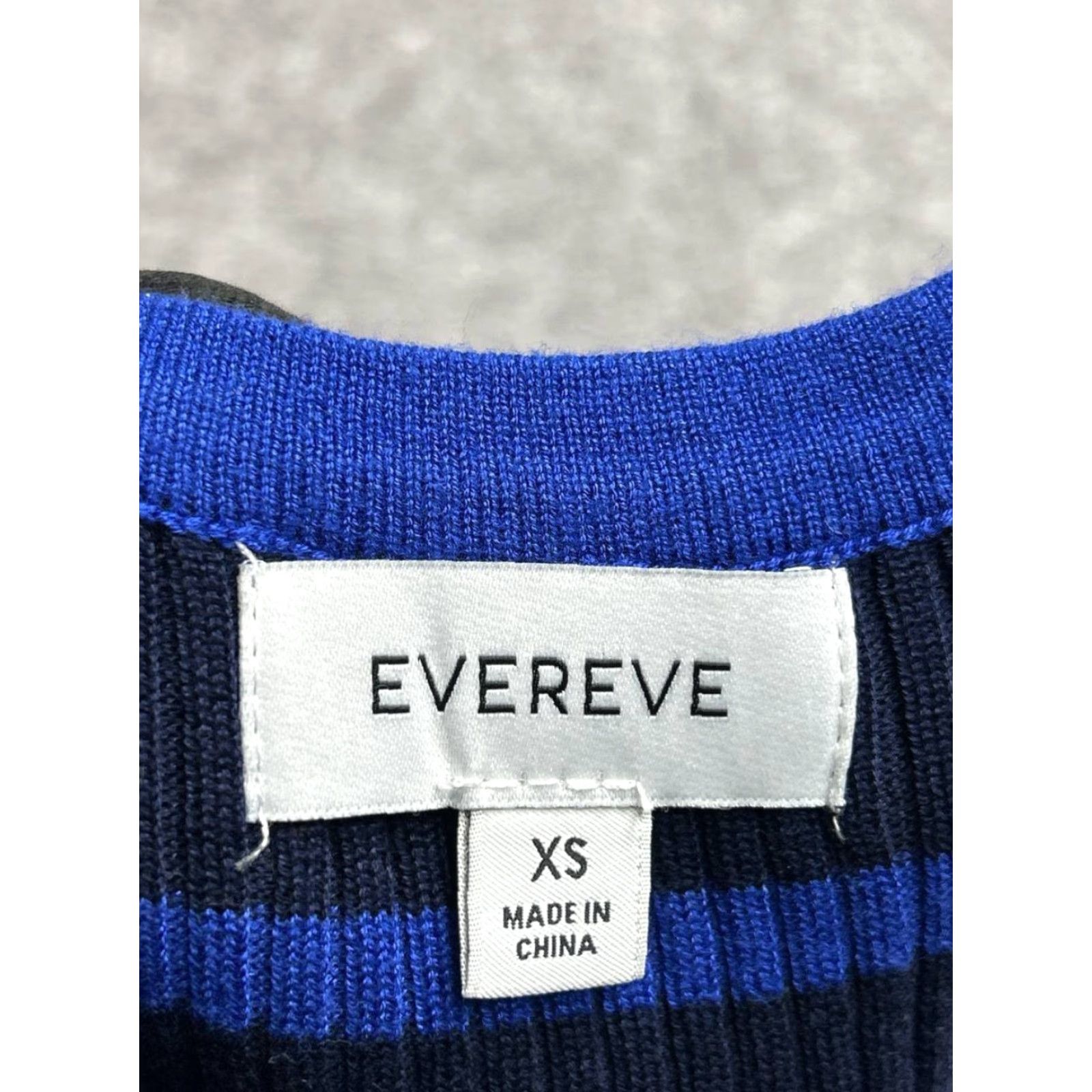 Vintage Evereve Dress Maxi Womens XS Blue Knit Stripes Side Slit Crew Neck Casual Size XS / US 0-2 / IT 36-38 - 6 Thumbnail