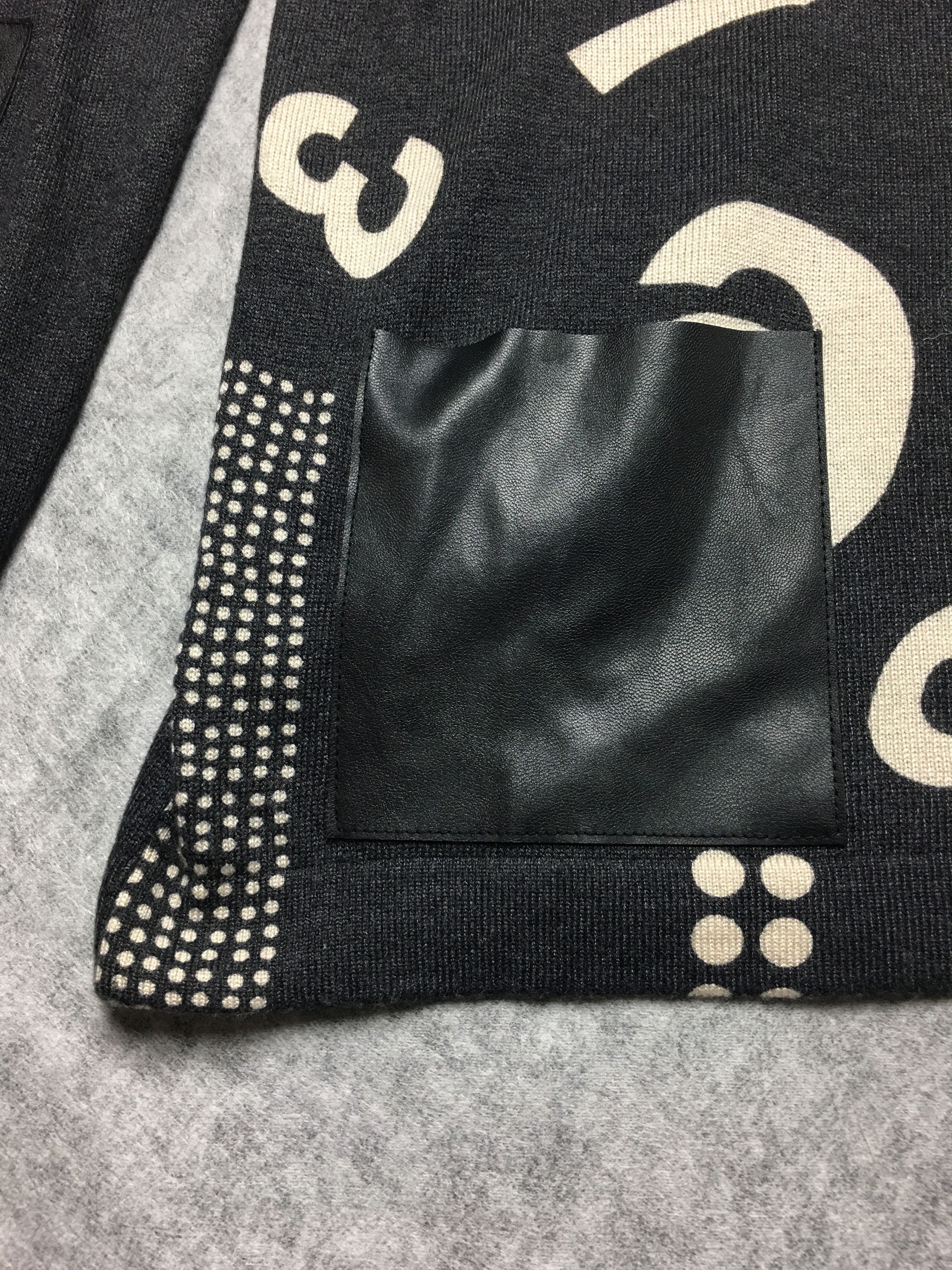 Other Jei's Cashmere Wool Cardigan Numbers Print Faux Leather Size S / US 4 / IT 40 - 9 Thumbnail