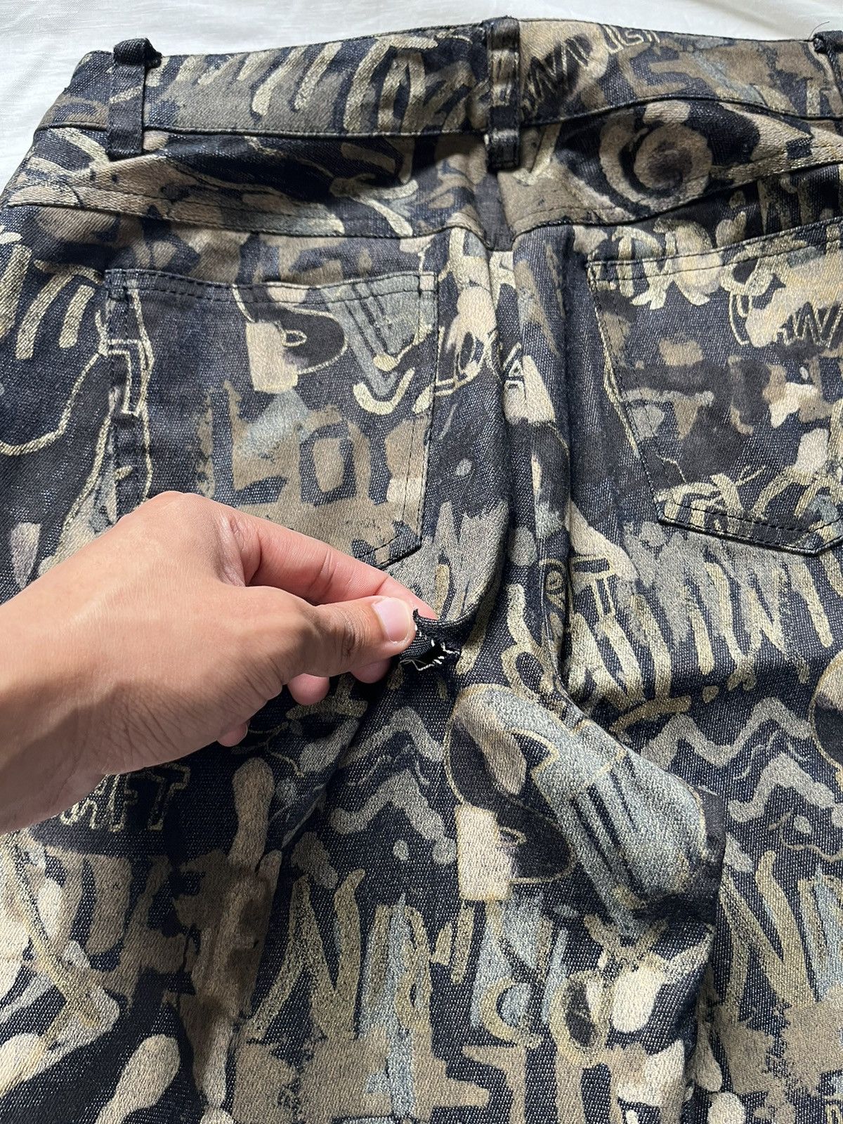 If Six Was Nine Maison Tricolore Camo Gravity Wording Pants Size US 28 / EU 44 - 10 Thumbnail