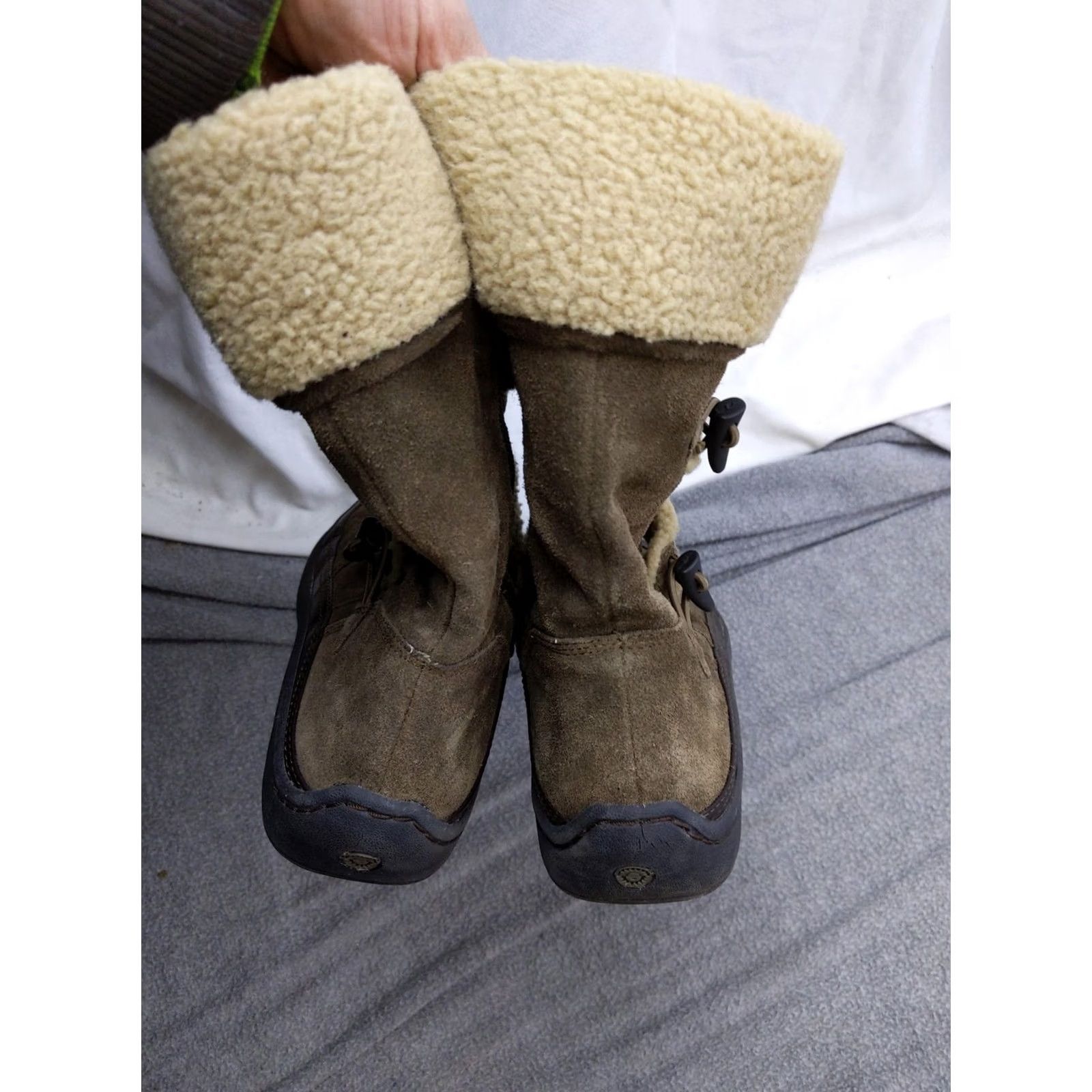 Vintage Snow Boots Womens Size 8 Brown Leather Mid-Calf Faux Fur Zip Straps Winter Size US 8 / IT 38 - 4 Thumbnail