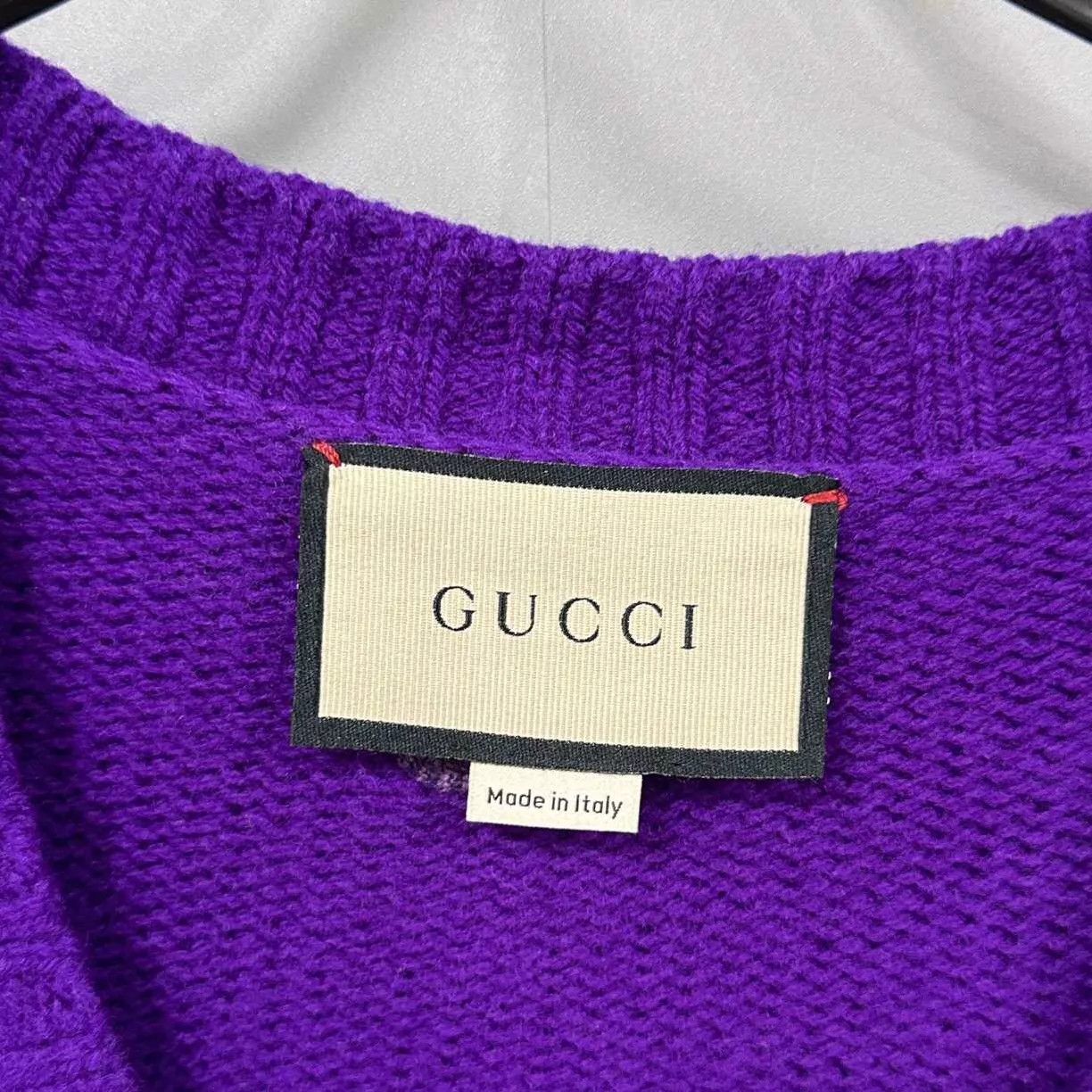 Gucci Gucci Purple Embroidered Double G Wool Cardigan M Size M / US 6-8 / IT 42-44 - 5 Thumbnail