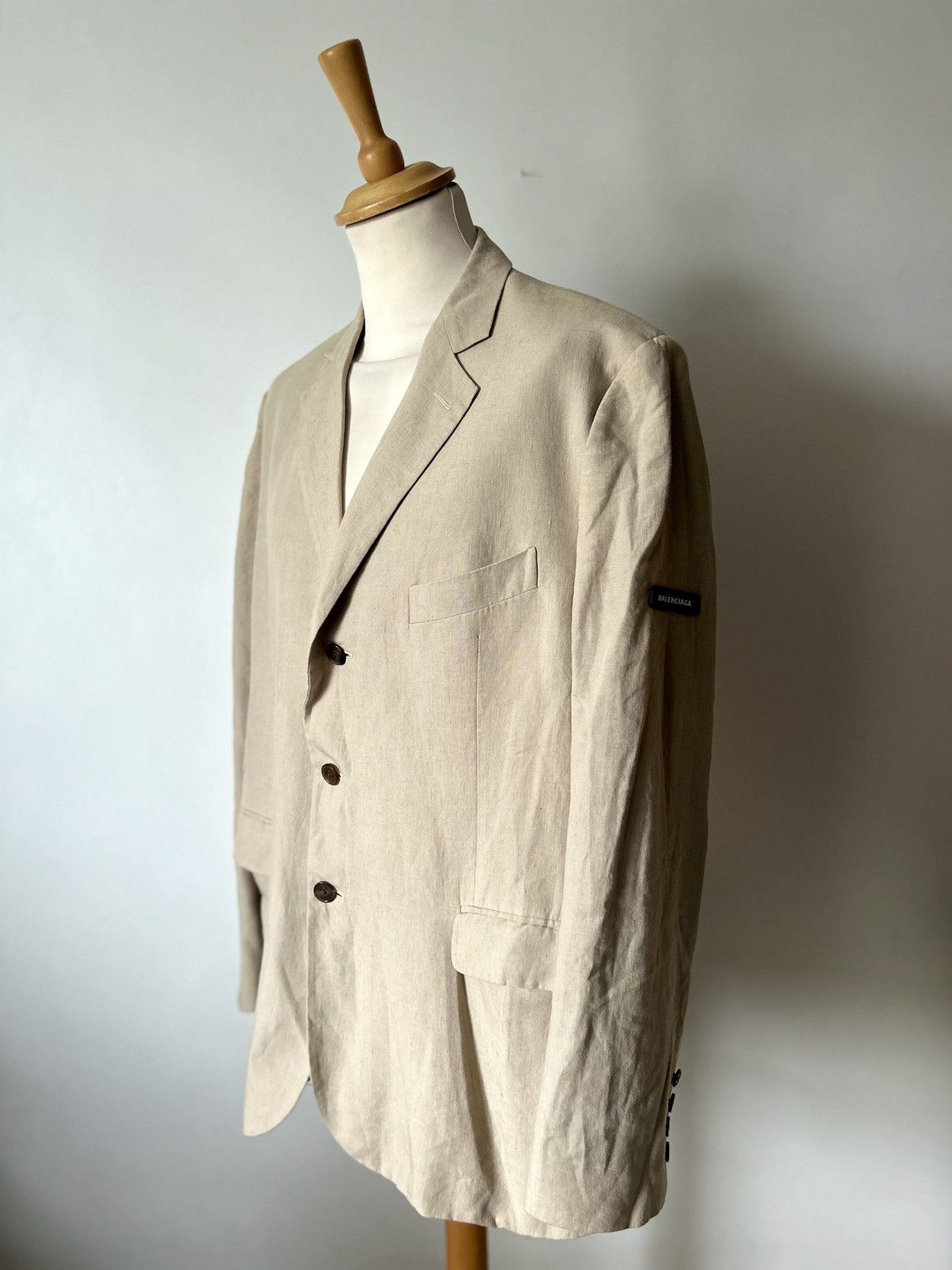 Balenciaga BALENCIAGA SS18 OVERSIZED WEIGHTED LINEN BLAZER JACKET 2018 Size US XS / EU 42 / 0 - 2 Thumbnail