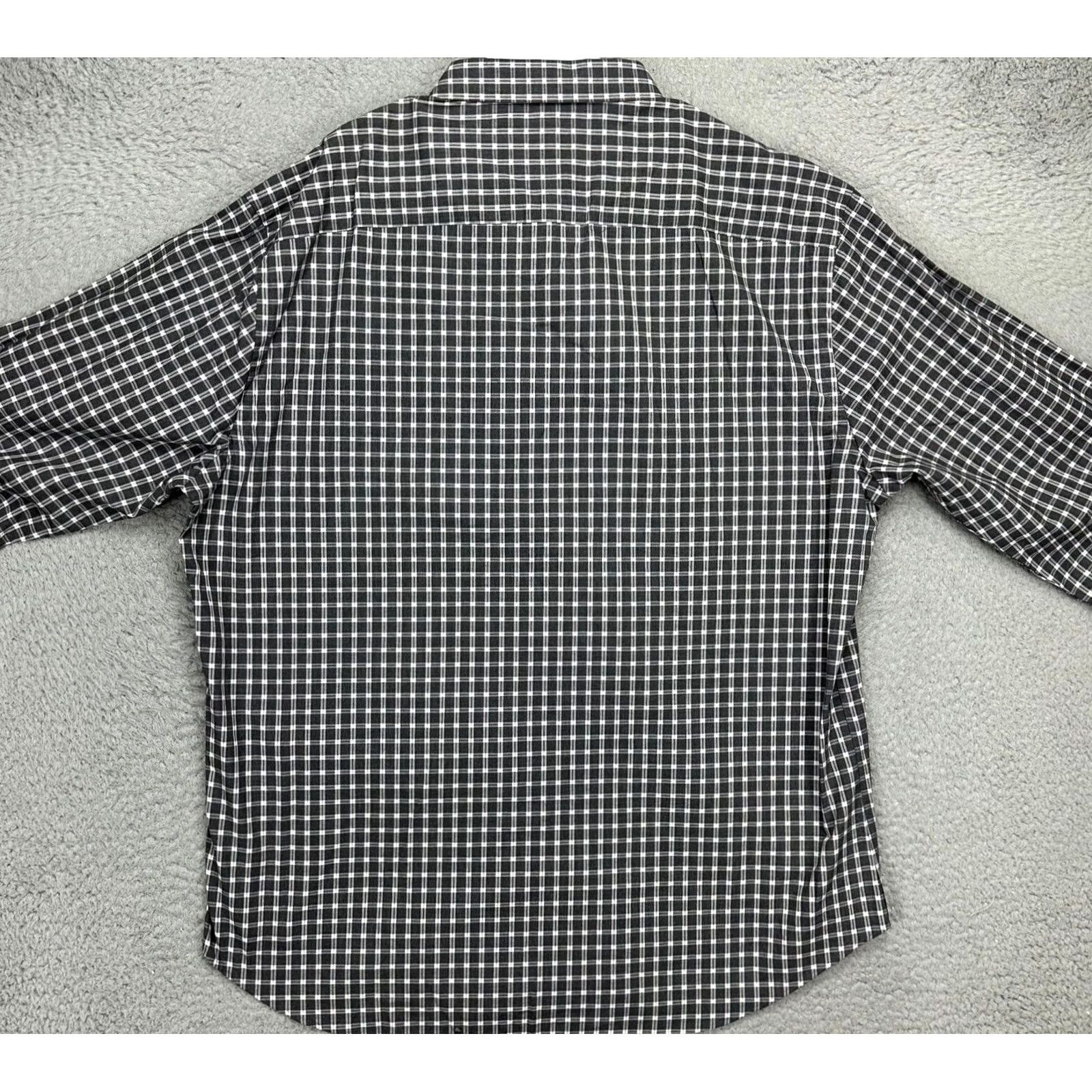 BUGATCHI BUGATCHI Shirt Mens 2XL Plaid Button-Up Long Sleeve Gray White Red Cotton Shaped Fit Retro? No — Button-Up Shirt Size US XXL / EU 58 / 5 - 3 Thumbnail