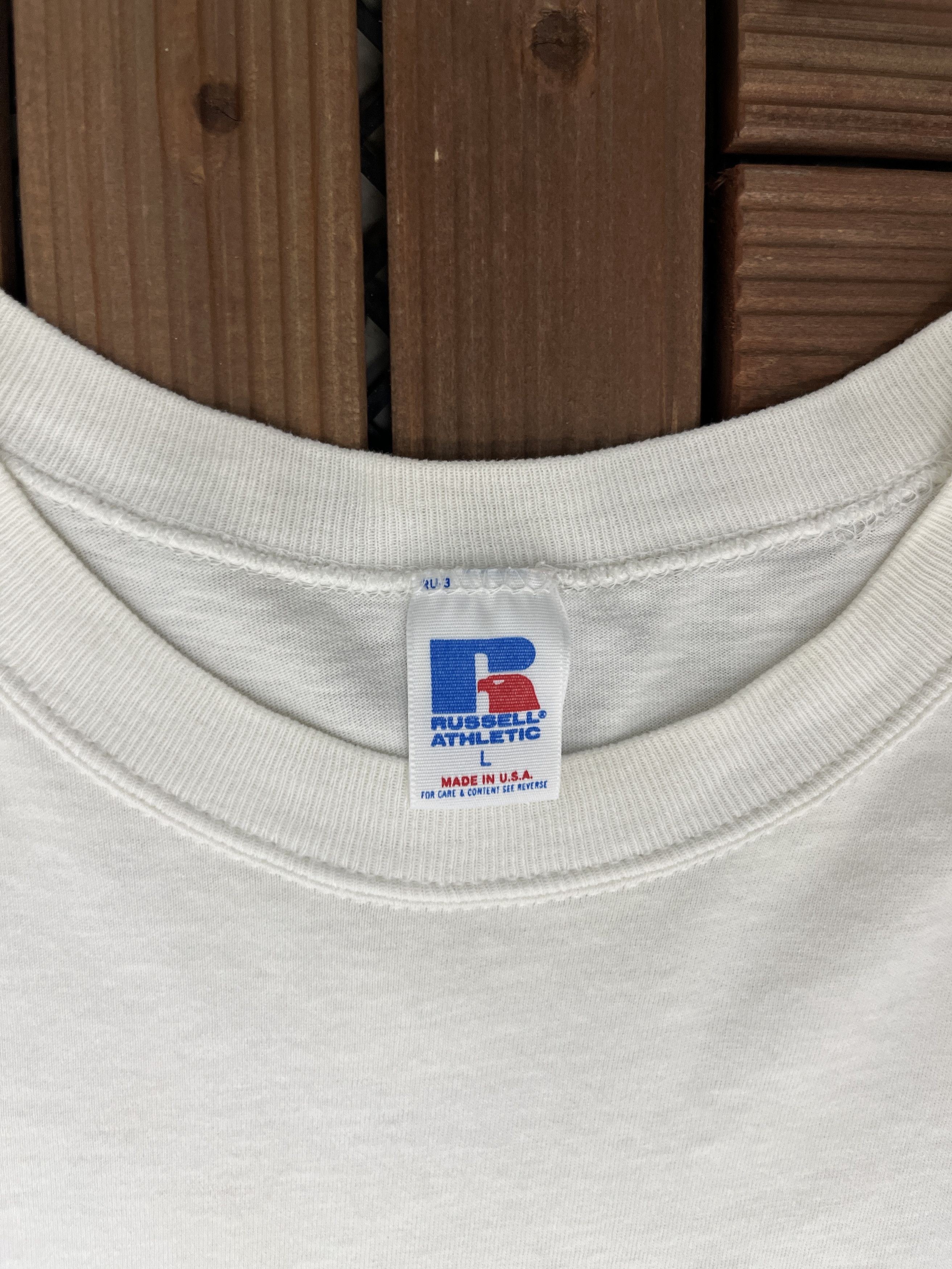 Russell Athletic × Vintage LB's Where The Trail Ends Vintage White T-Shirt Tee Size US L / EU 52-54 / 3 - 6 Thumbnail