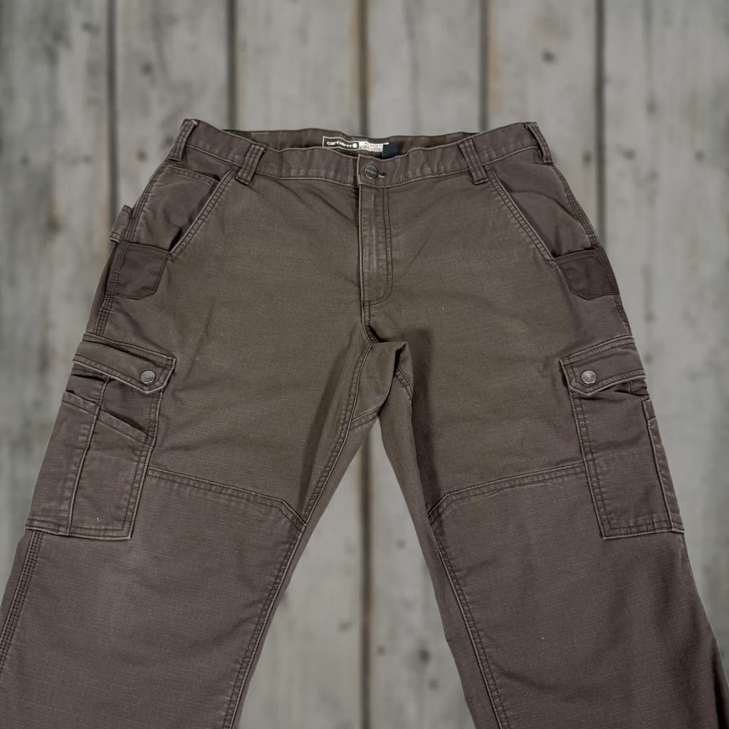 Carhartt Carhartt Rugged Flex Cargo Pants Mens 38x30 Brown Canvas Workwear Relaxed Straight Front Zip Fly Pockets Size US 38 / EU 54 - 1 Thumbnail
