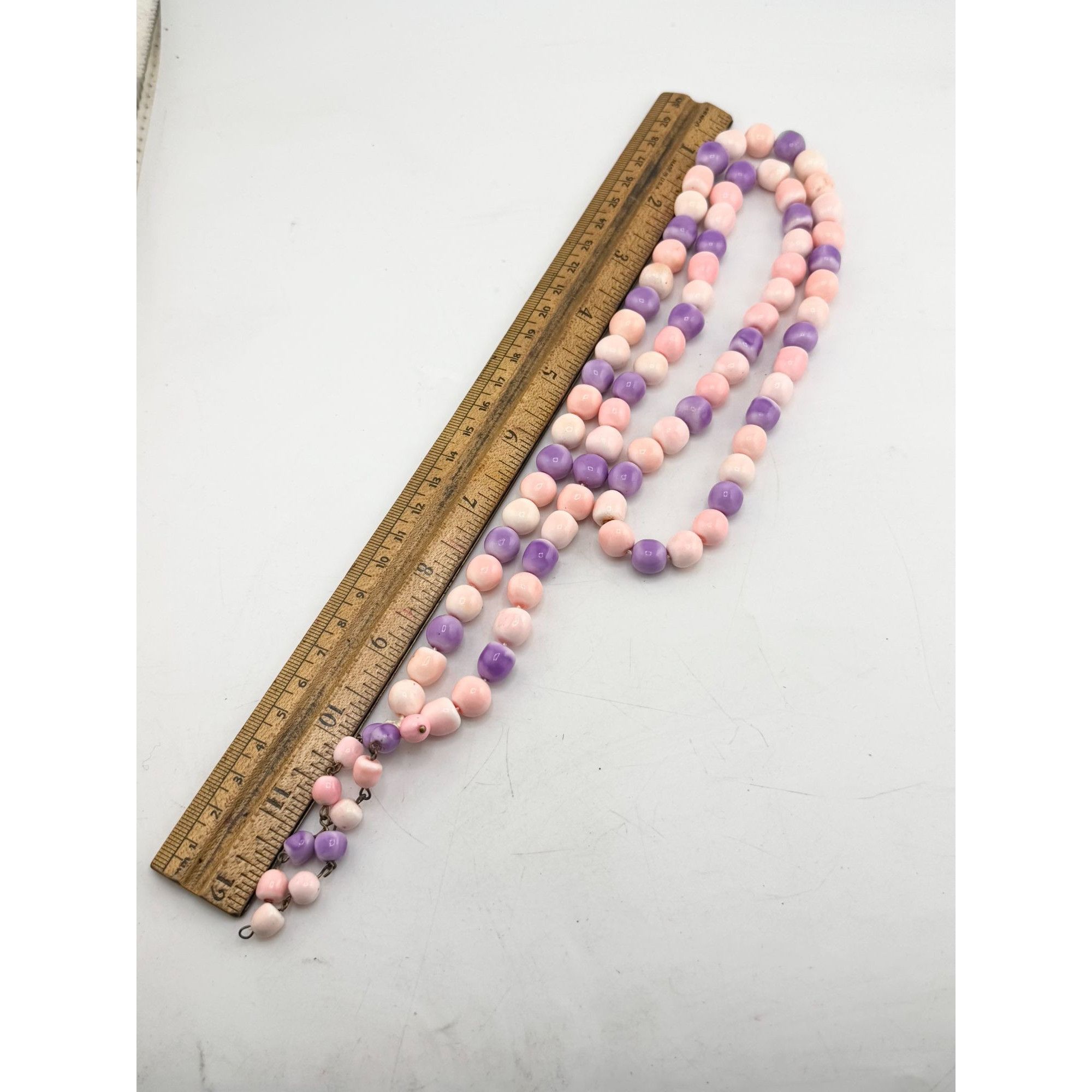 Vintage Vintage pink purple beaded long necklace Size ONE SIZE - 7 Thumbnail