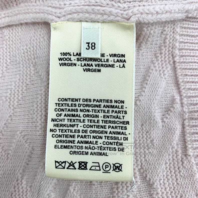 Hermes Hermes Light pink logo jacquard full print wool V-neck sin Size XS / US 0-2 / IT 36-38 - 6 Thumbnail