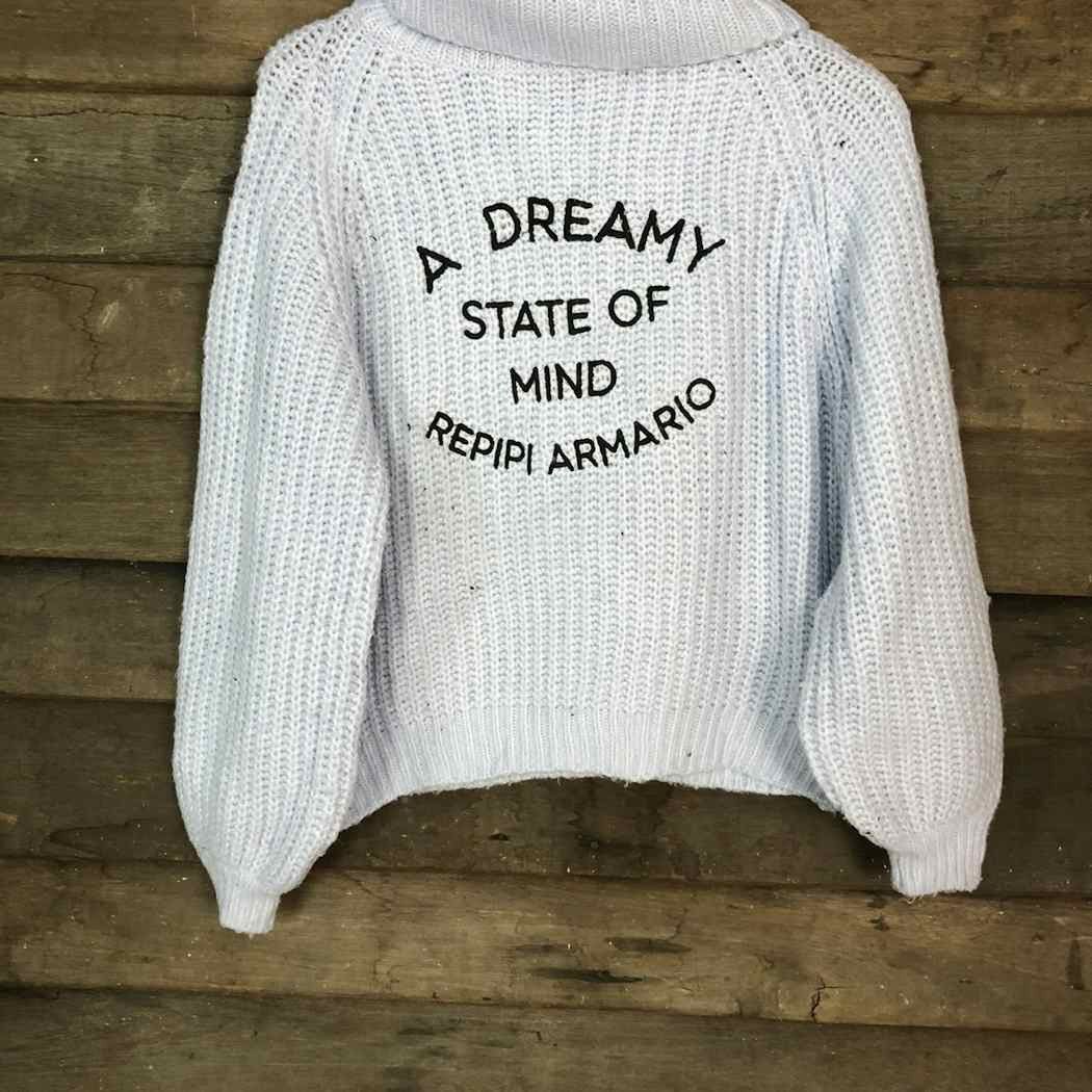 Homespun Knitwear Oversized Repipi Armario Blue Turtle Neck Knitwear #498 Size M / US 6-8 / IT 42-44 - 3 Thumbnail