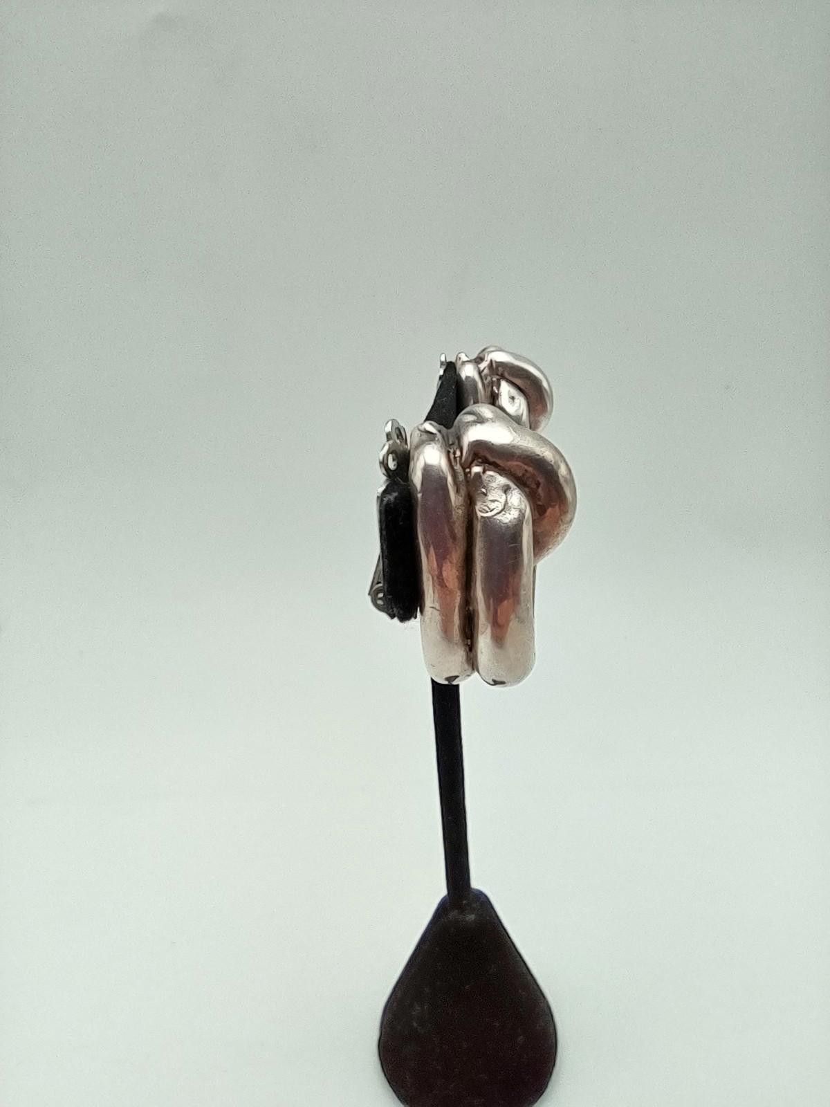 The Unbranded Brand Sterling Silver Chunky Knot Clip On Earrings Size ONE SIZE - 2 Thumbnail
