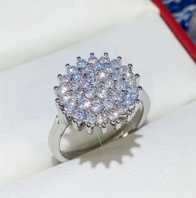 Other Stainless Steel Clear Cubic Zirconia Women's Ring Size 8 Size ONE SIZE - 1 Thumbnail