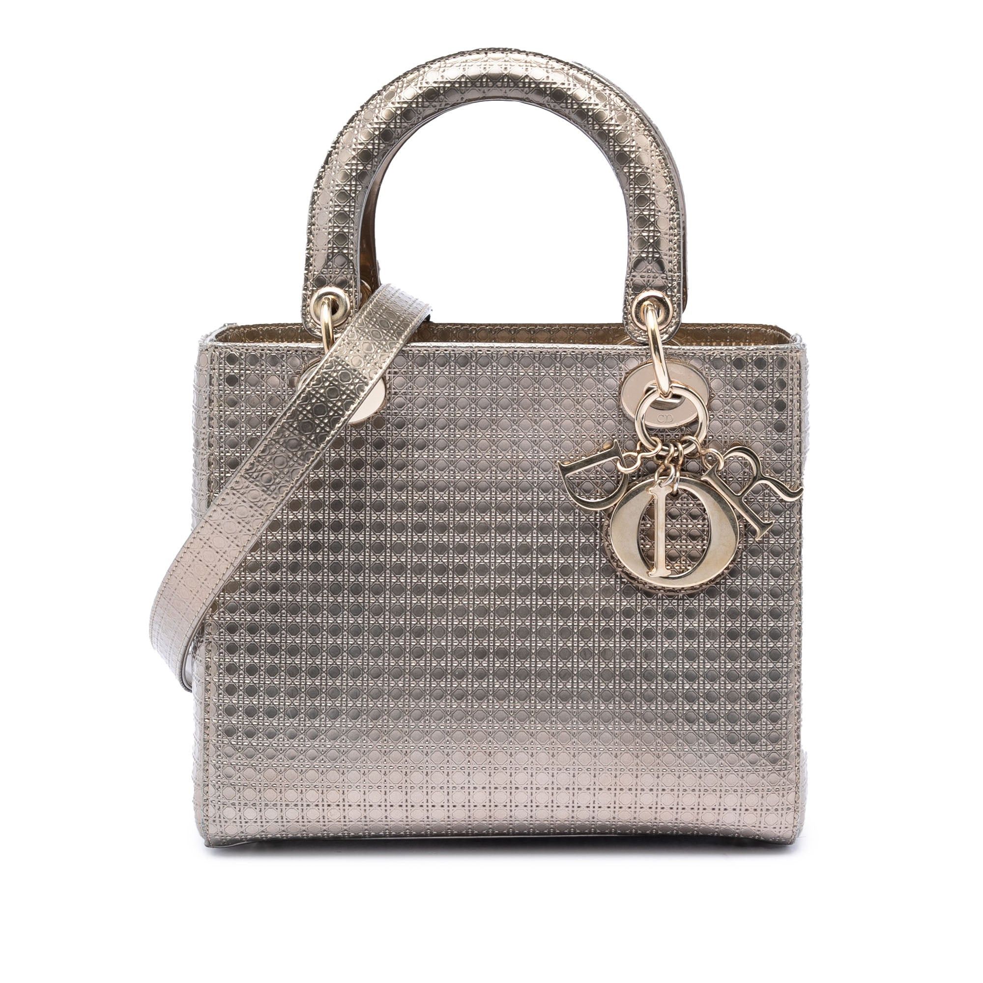 Dior Medium Metallic Patent Microcannage Lady Dior Size ONE SIZE - 1 Thumbnail