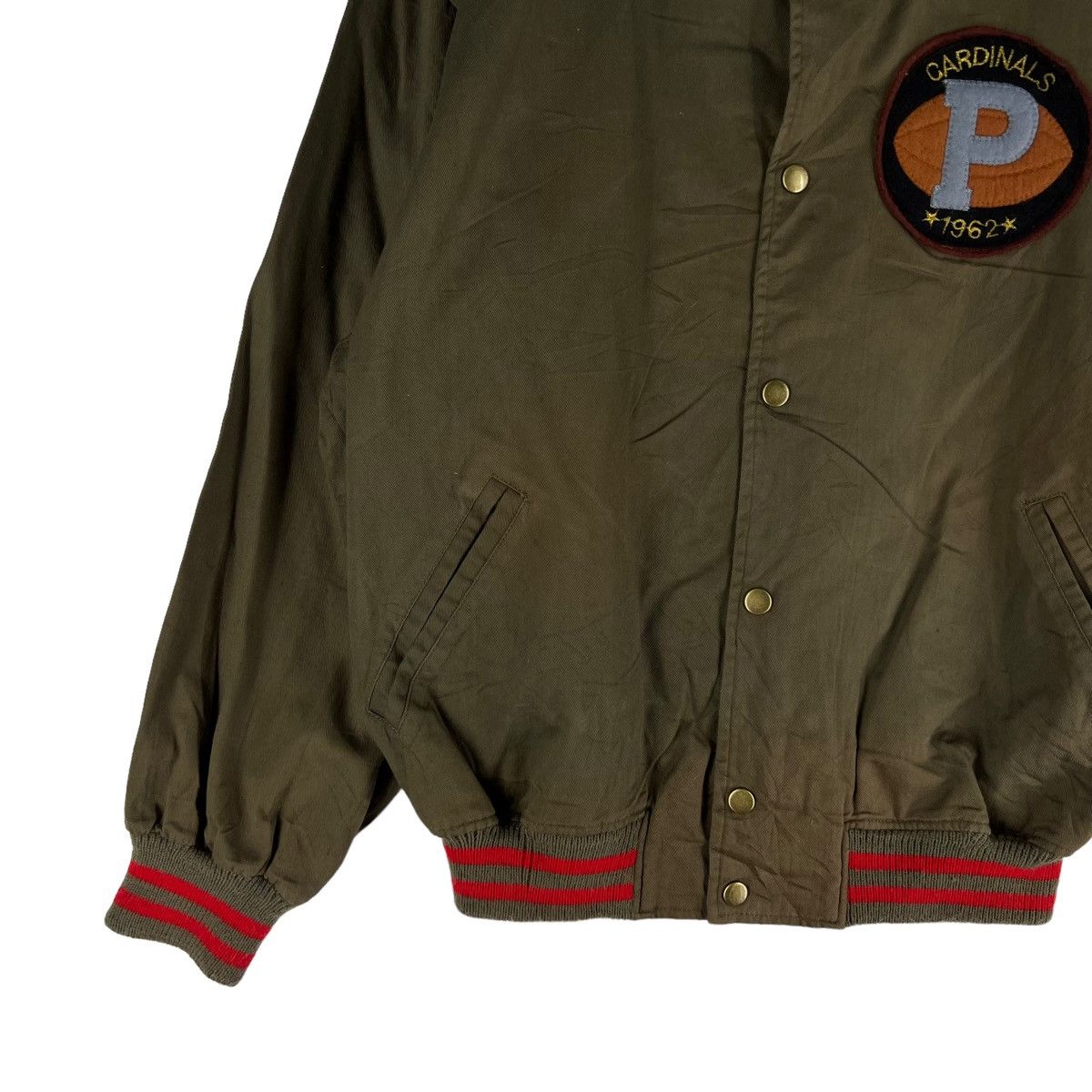 Japanese Brand 🔥VINTAGE VARSITY BOMBER JACKET REMO CAPITAL P BIG LOGO Size US M / EU 48-50 / 2 - 3 Thumbnail