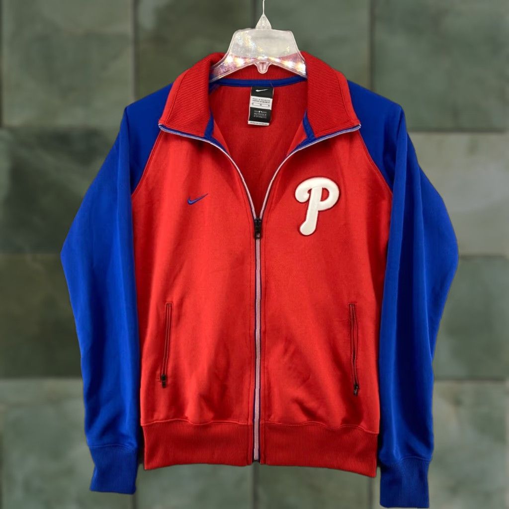 Nike Nike Jacket Women M Red Full Zip Swoosh Baseball Theme Athletic Nike Dri-FIT Size M / US 6-8 / IT 42-44 - 1 Thumbnail