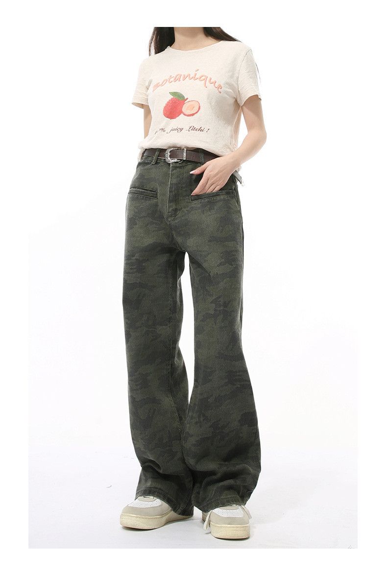 Japanese Brand × Jean High street washed camouflage straight cargo jeans y2k Size US 32 / EU 48 - 1 Thumbnail