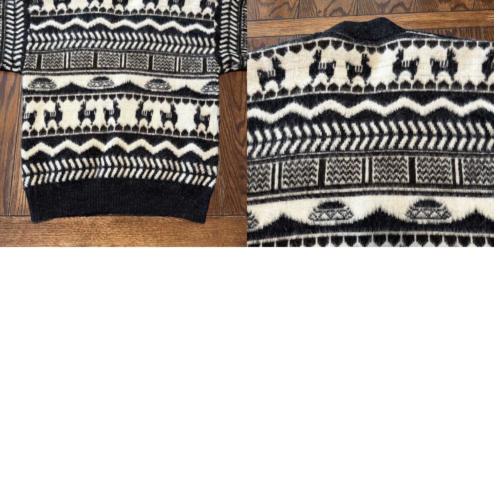 Vintage VINTAGE Tejidos Ruminahui Alpaca Jacket Cardigan Women’s XL Black White Design Size XL / US 12-14 / IT 48-50 - 8 Thumbnail
