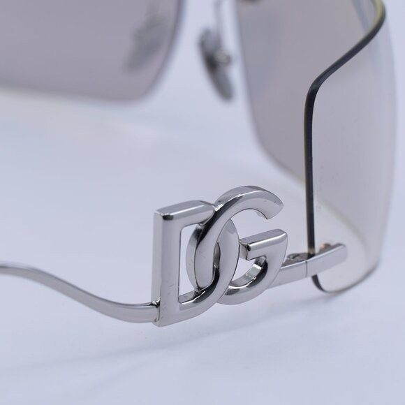 Dolce & Gabbana Dolce & Gabbana DG2319 05/6G Sunglasses Silver Rectangle Size ONE SIZE - 5 Thumbnail