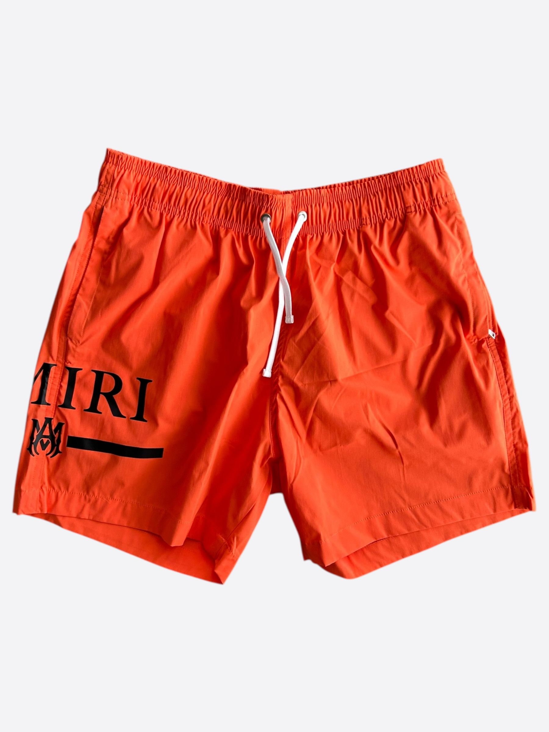 Amiri Amiri Orange & Black MA Bar Logo Swimshorts Size US 40 / EU 56 - 1 Thumbnail