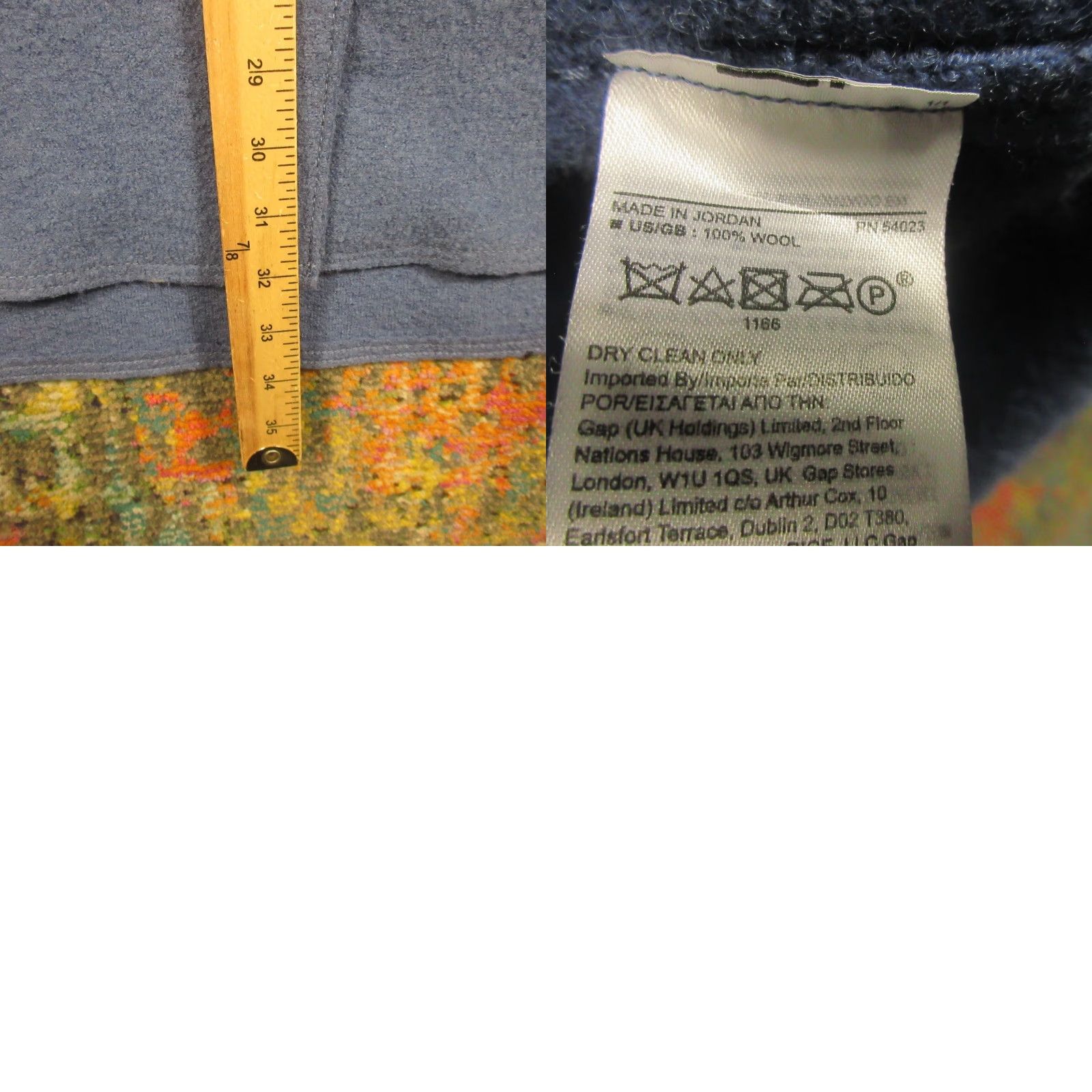 Banana Republic Banana Republic Mens Jacket Wool Blue Oversized Button Front Casual Blazer M Military Jacket Lined Zip Front Mid-Length Size 40R - 8 Thumbnail