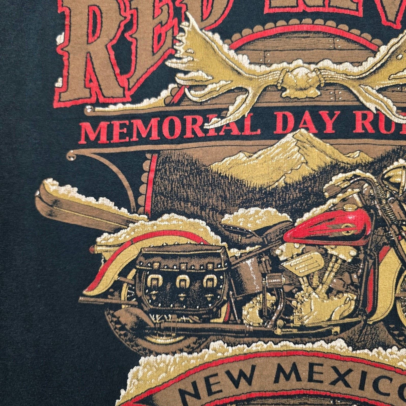 Anvil Vintage Motorcyle Red River New Mexico Biker L Black Tee Size US L / EU 52-54 / 3 - 7 Thumbnail