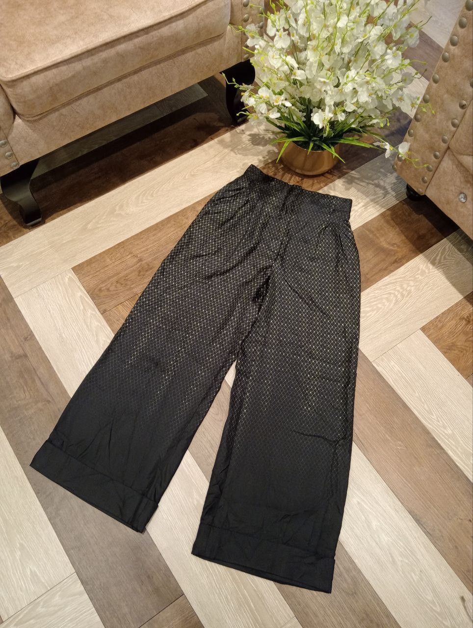 Fendi FENDI BLACK LUXURY SILK WIDE LEG TROUSERS PANTS Size 25" / US 0 / IT 36 - 2 Thumbnail