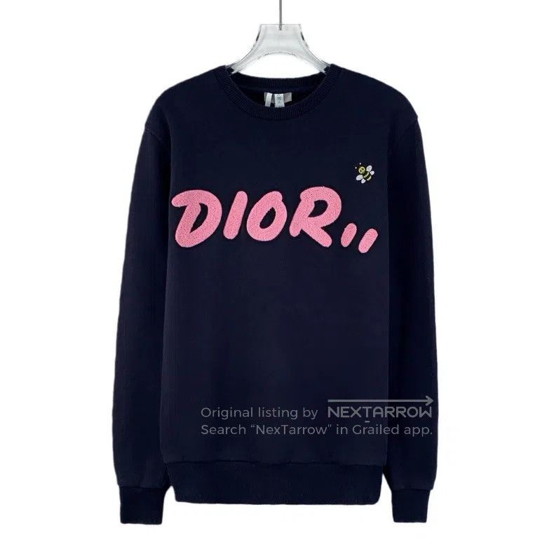 Dior Dior Dark blue logo plush cotton round-neck long-sleeved s Size US XXS / EU 40 - 1 Thumbnail
