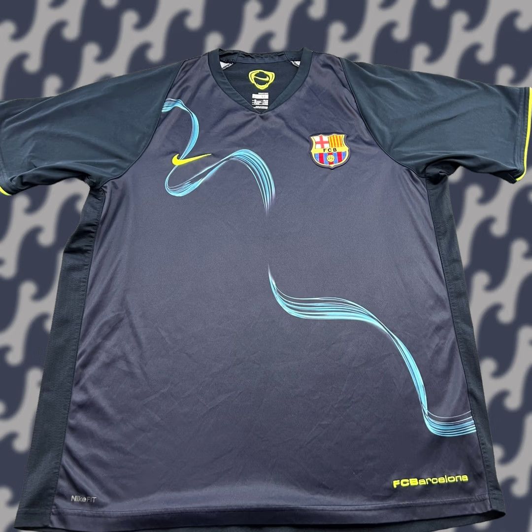 Nike Nike Barcelona Training Jersey Mens XL Adult Short Sleeve Pullover Round Neck Multicolor 2008-2009 Sports Football Moisture Wicking Quick Dry Size US XL / EU 56 / 4 - 1 Thumbnail