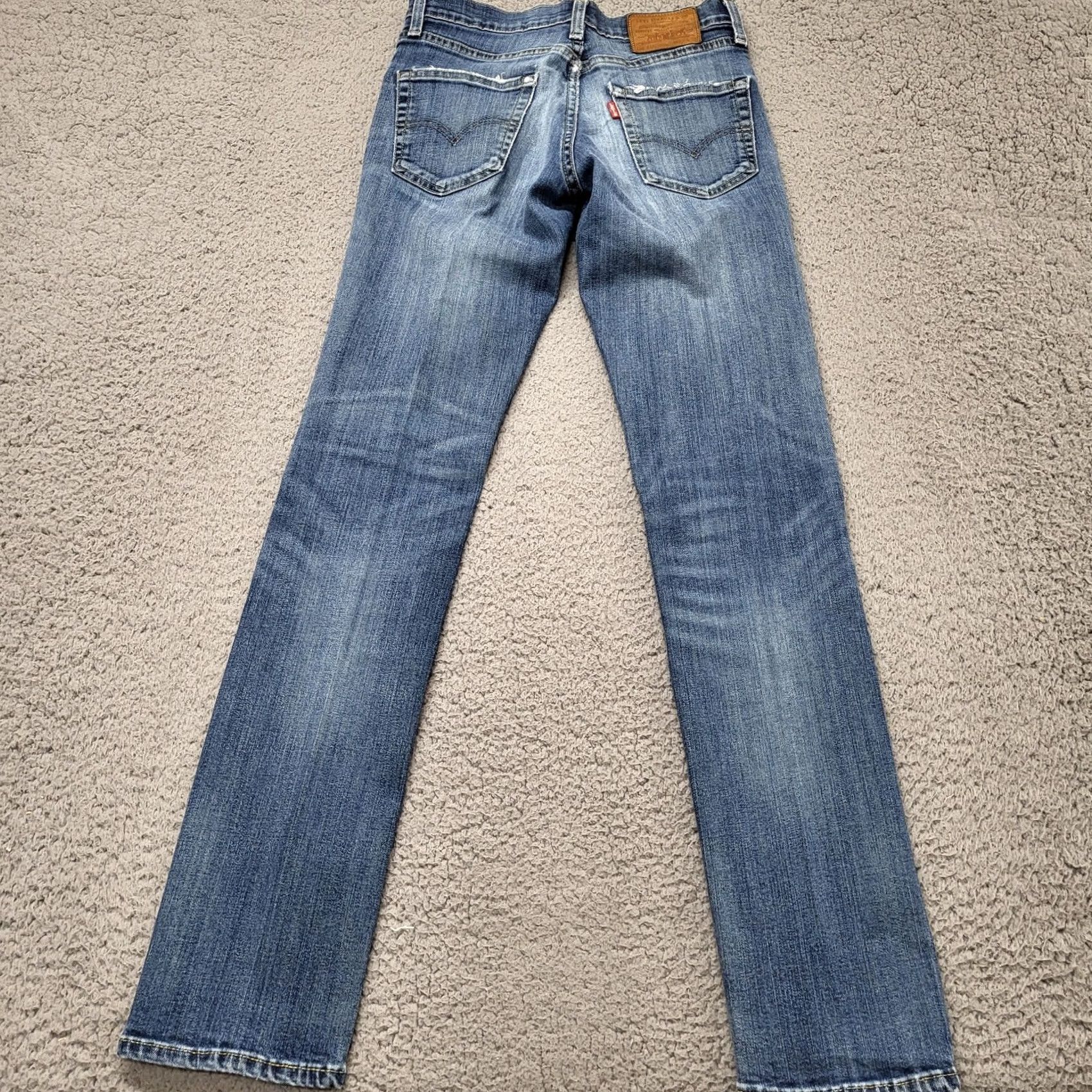 Levi's Levi's 511 Jeans Men 29x32 Blue Denim Med Wash Light Distressed Whiskered Slim Straight Regular USA 500 Series Shirt? Size US 29 - 2 Thumbnail
