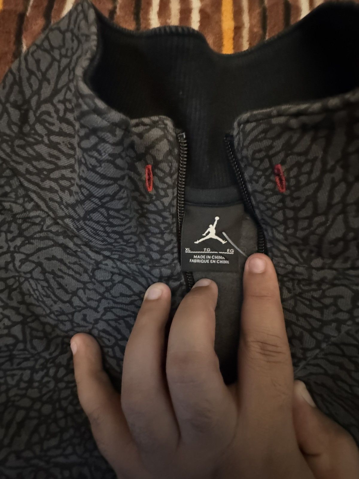 Jordan Brand × Vintage Hoddie Jordan 3 Retro Black Cement Size US XL / EU 56 / 4 - 5 Thumbnail