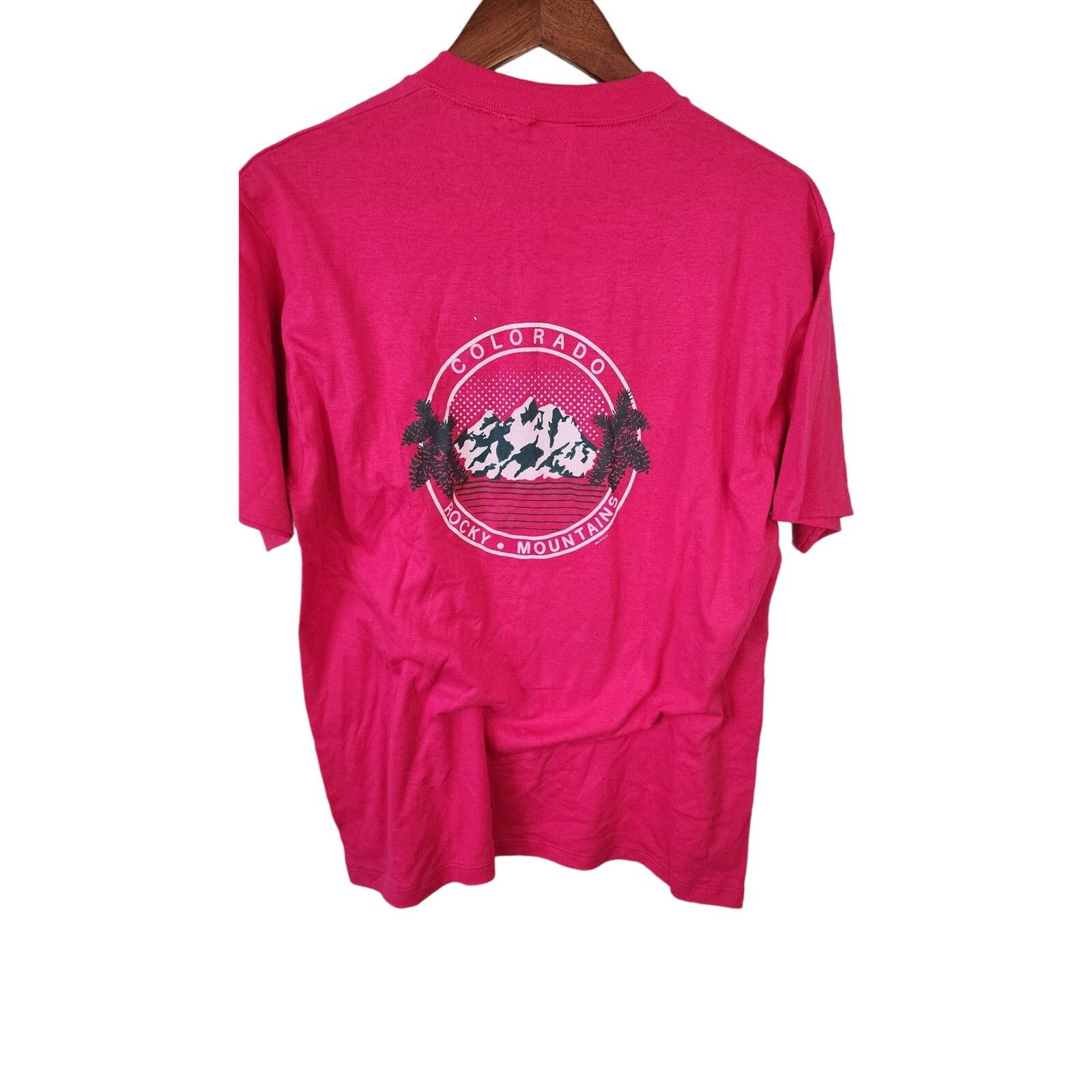 Jerzees Vintage Silver Mountain Shirt Pink Nature Test Print VTG 90s Size US L / EU 52-54 / 3 - 2 Thumbnail