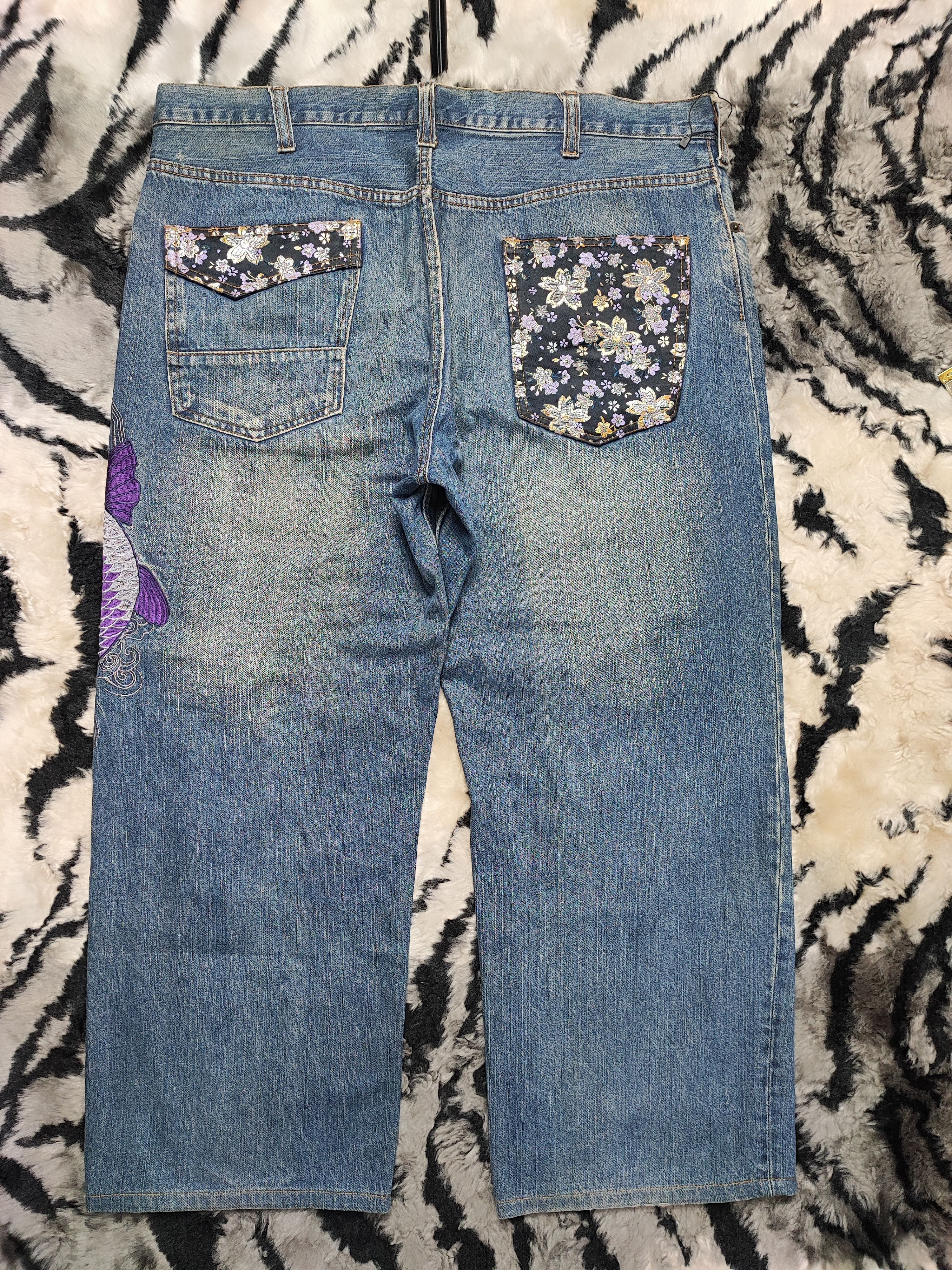 Japanese Brand Vintage Y2K Miyabi Musubi Japan Wagara Koi Fish Embroidery Size US 38 / EU 54 - 12 Thumbnail