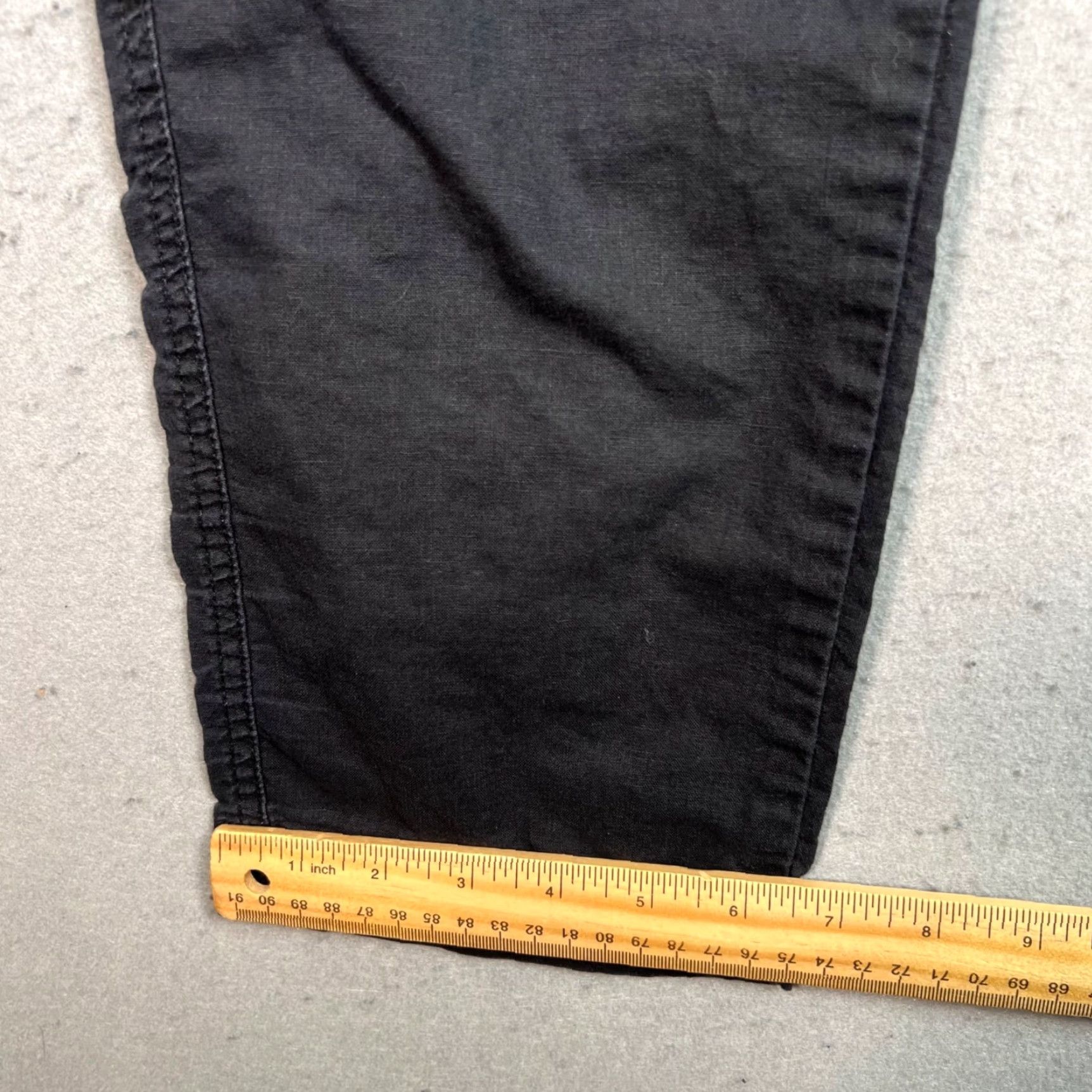 Uniqlo UNIQLO Black Womens Size 26-27 Linen-Blend Tapered Pants Drawstring Size 28" / US 6 / IT 42 - 7 Thumbnail