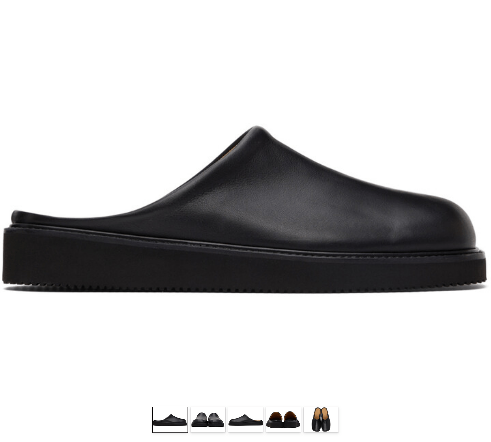 Le17Septembre Ssense Exclusive Leather Mule Shoess 40 Shoes in Black, Men's
