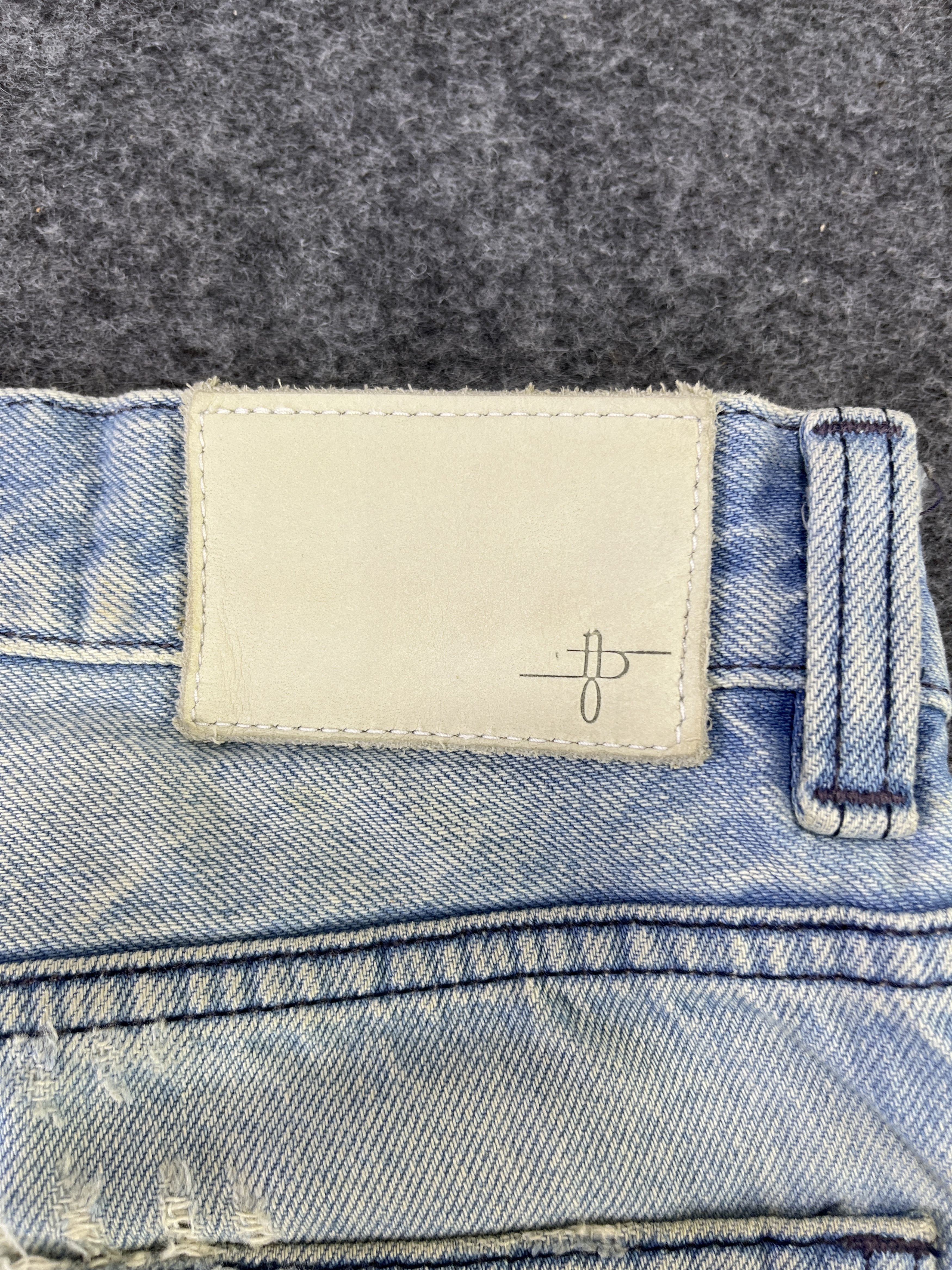 Japanese Brand NO ID Distressed Jeans Red Line Denim - J835 Size 32" / US 10 / IT 46 - 5 Thumbnail