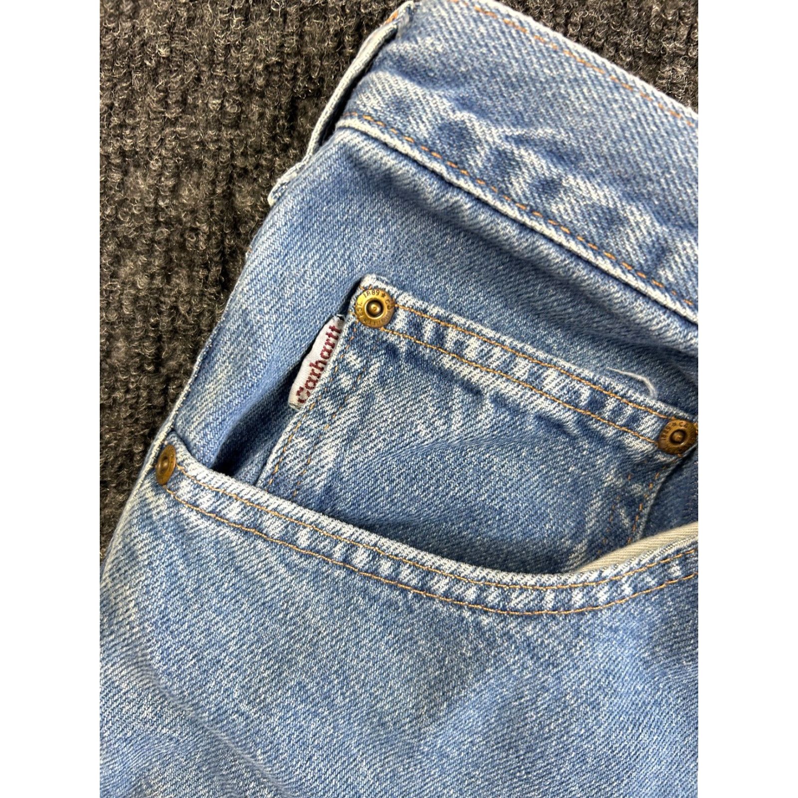Carhartt VINTAGE Carhartt Jeans Relaxed Fit Baggy 40 x 30 Work Distressed 90s y2k Mens Jeans Blue Carhartt Size US 40 / EU 56 - 5 Thumbnail
