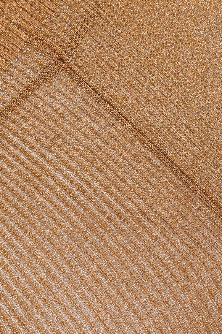 Acne Studios ACNE STUDIOS Metallic ribbed-knit flared pants Light brown Size 24" / US 00 / IT 34 - 3 Thumbnail