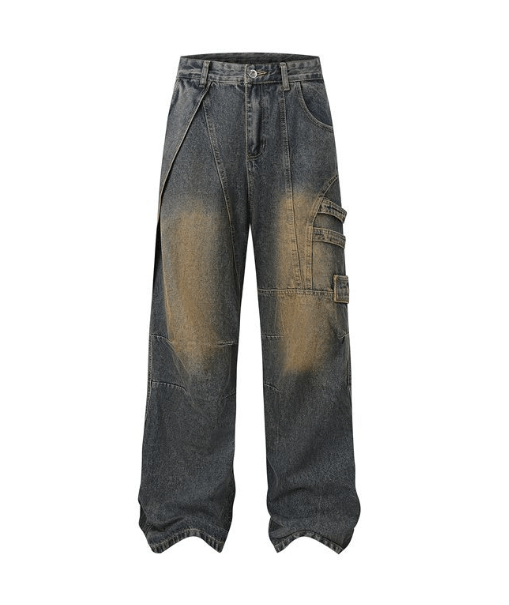 Japanese Brand × Jean Retro high street men's American style loose cargo jeans Size US 32 / EU 48 - 1 Thumbnail