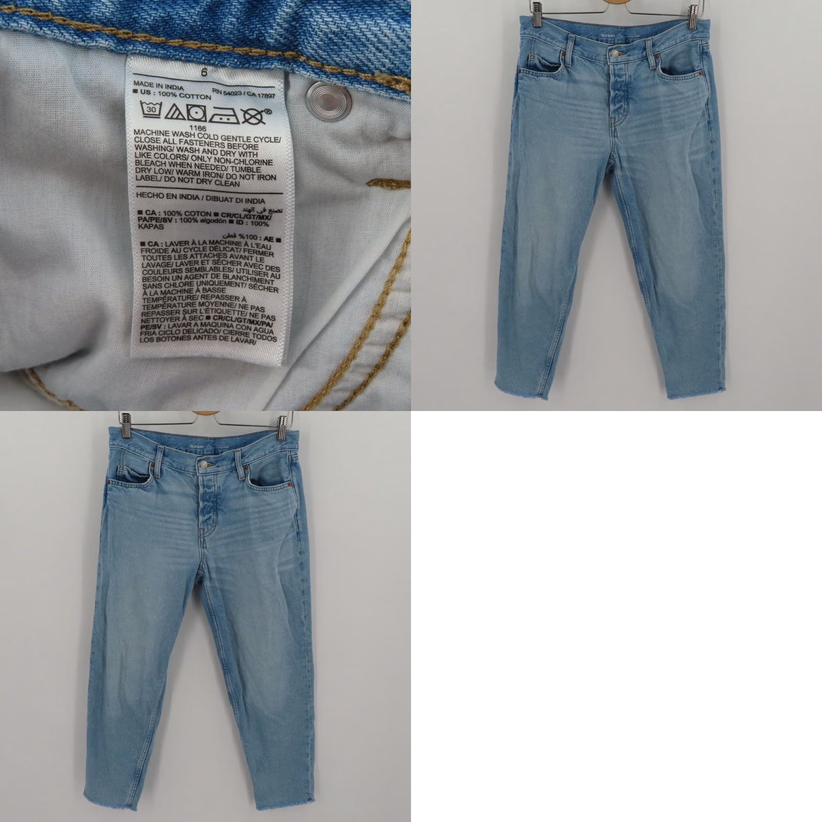 Old Navy Old Navy Womens Jeans 6 High Rise Slouchy Taper Light Wash Denim Button Fly Size 28" / US 6 / IT 42 - 8 Thumbnail