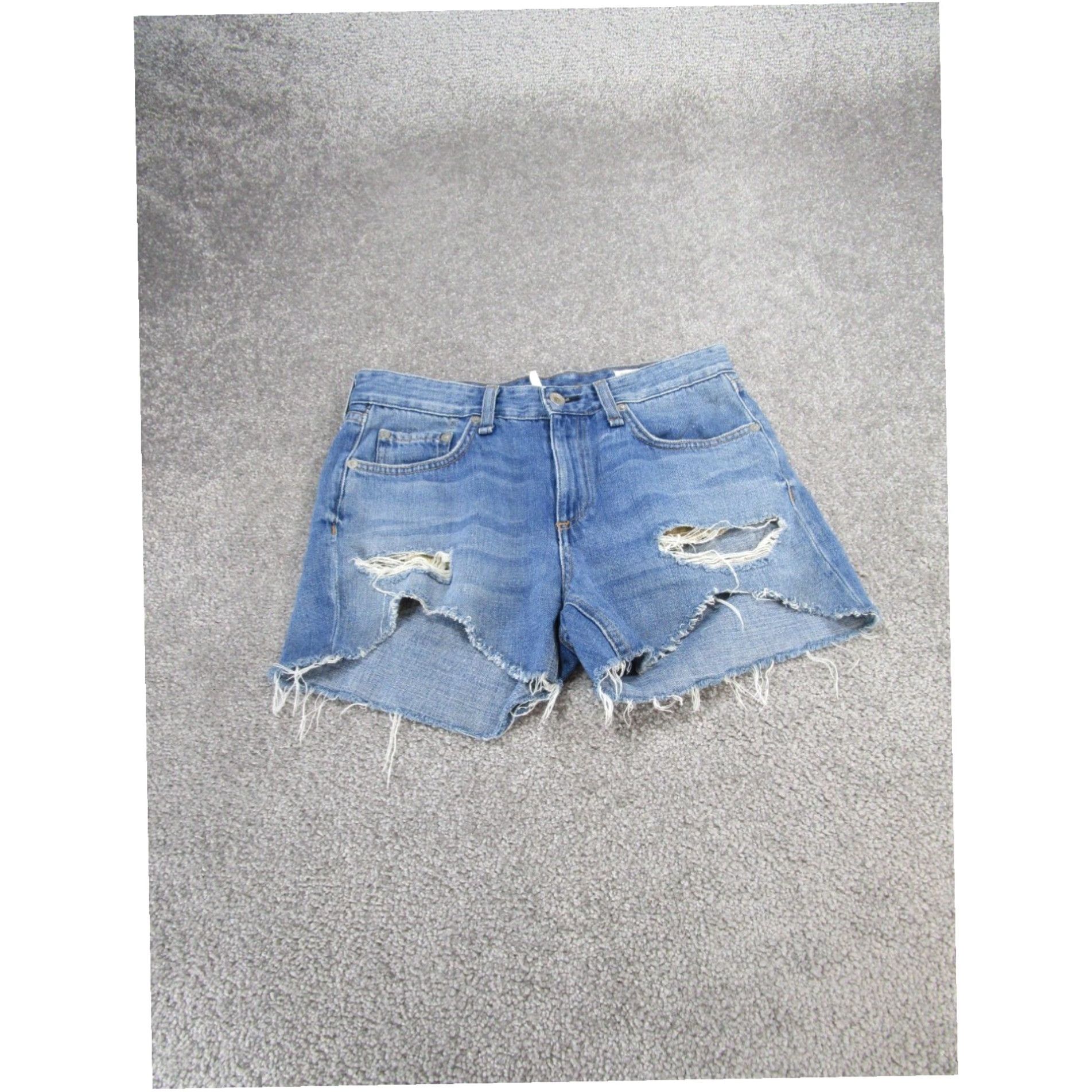 Rag & Bone Rag & Bone Womens Medium Blue Denim Shorts Low Rise Cut Off Style 25 Size 42" / US 20 - 1 Thumbnail