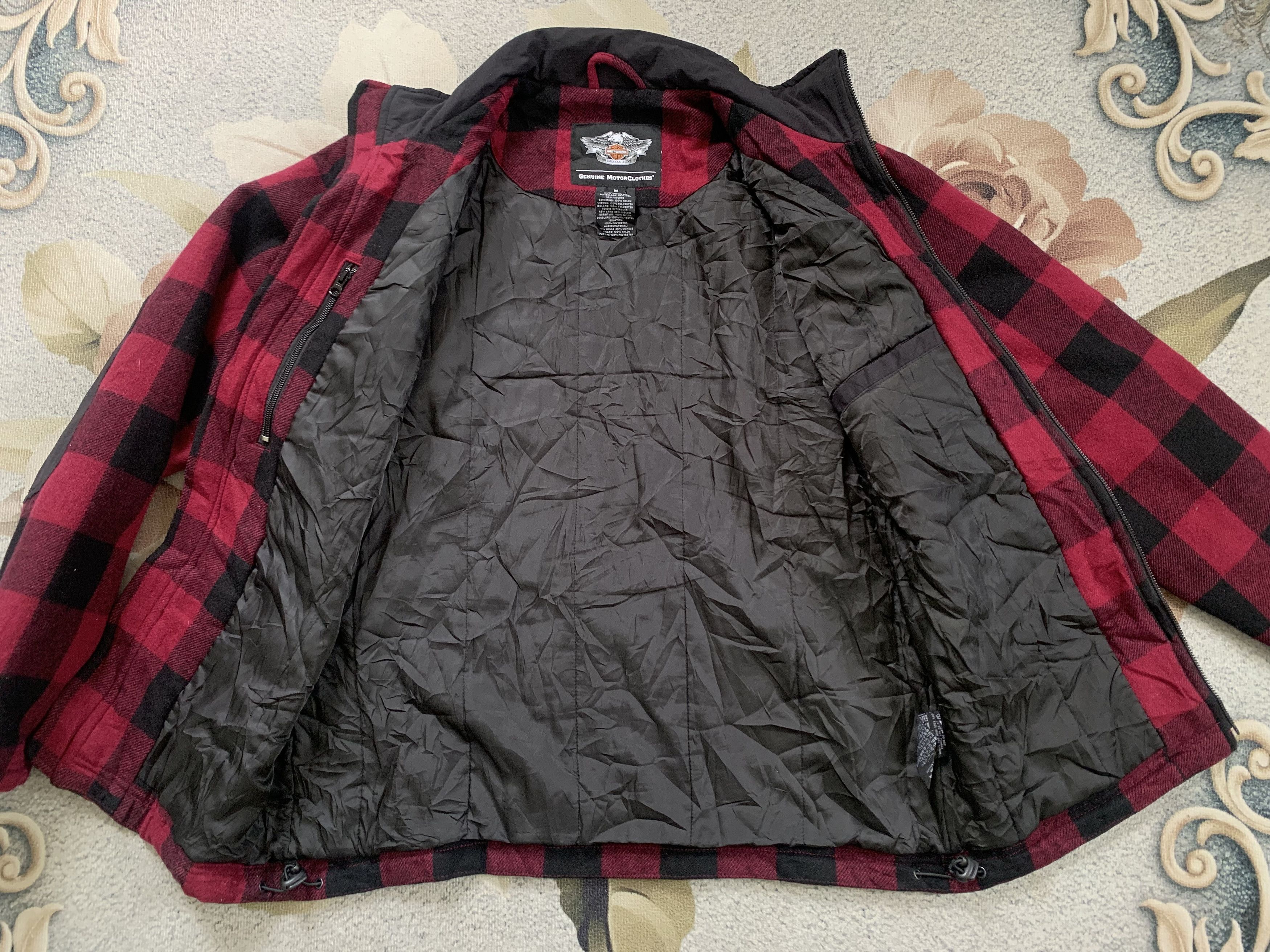 Harley Davidson Red Tartan Harley Davidson Blend Wool Jacket Size US M / EU 48-50 / 2 - 13 Thumbnail