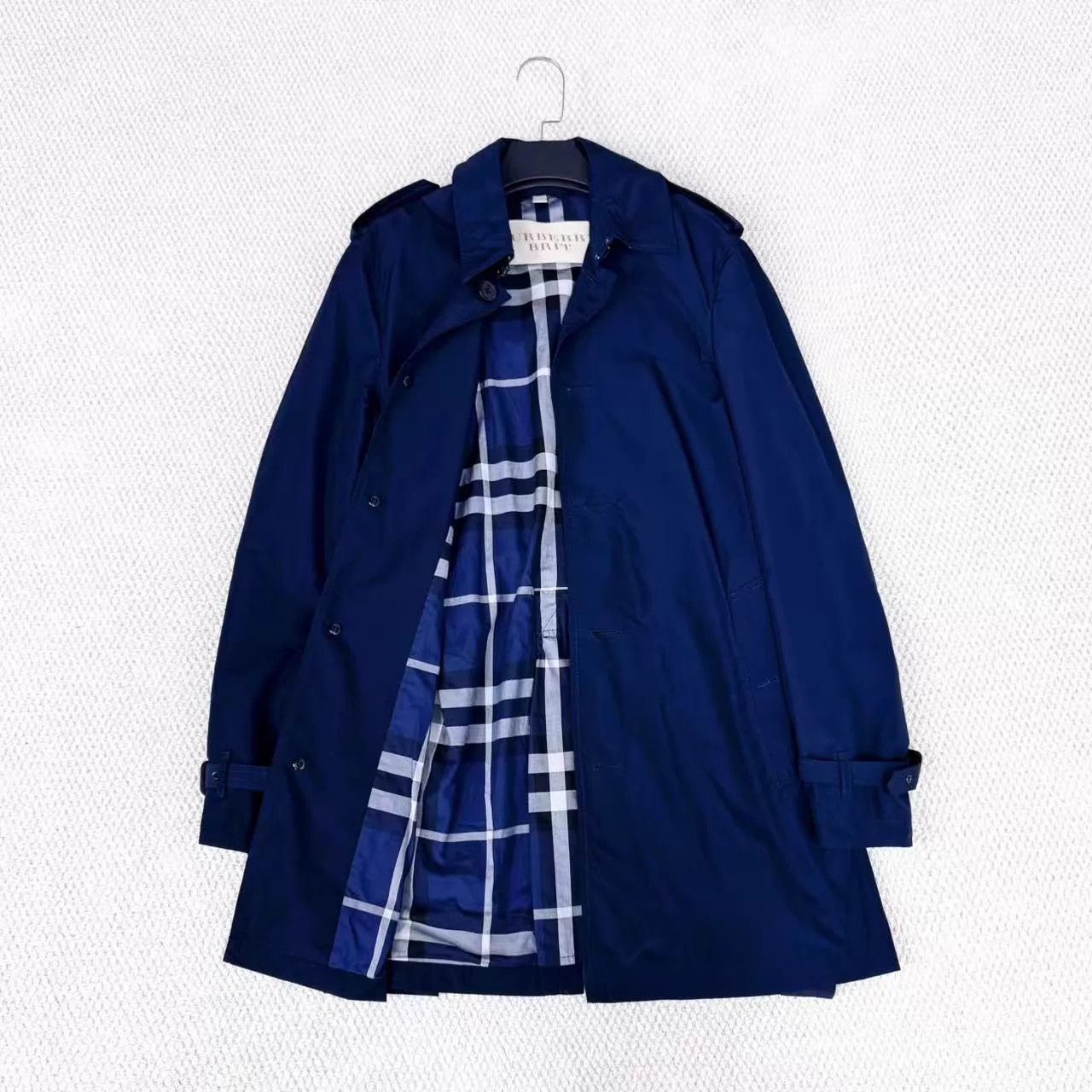 Burberry Burberry Navy Blue Tech Check Lining Trench Coat M Unisex Size M / US 6-8 / IT 42-44 - 4 Thumbnail