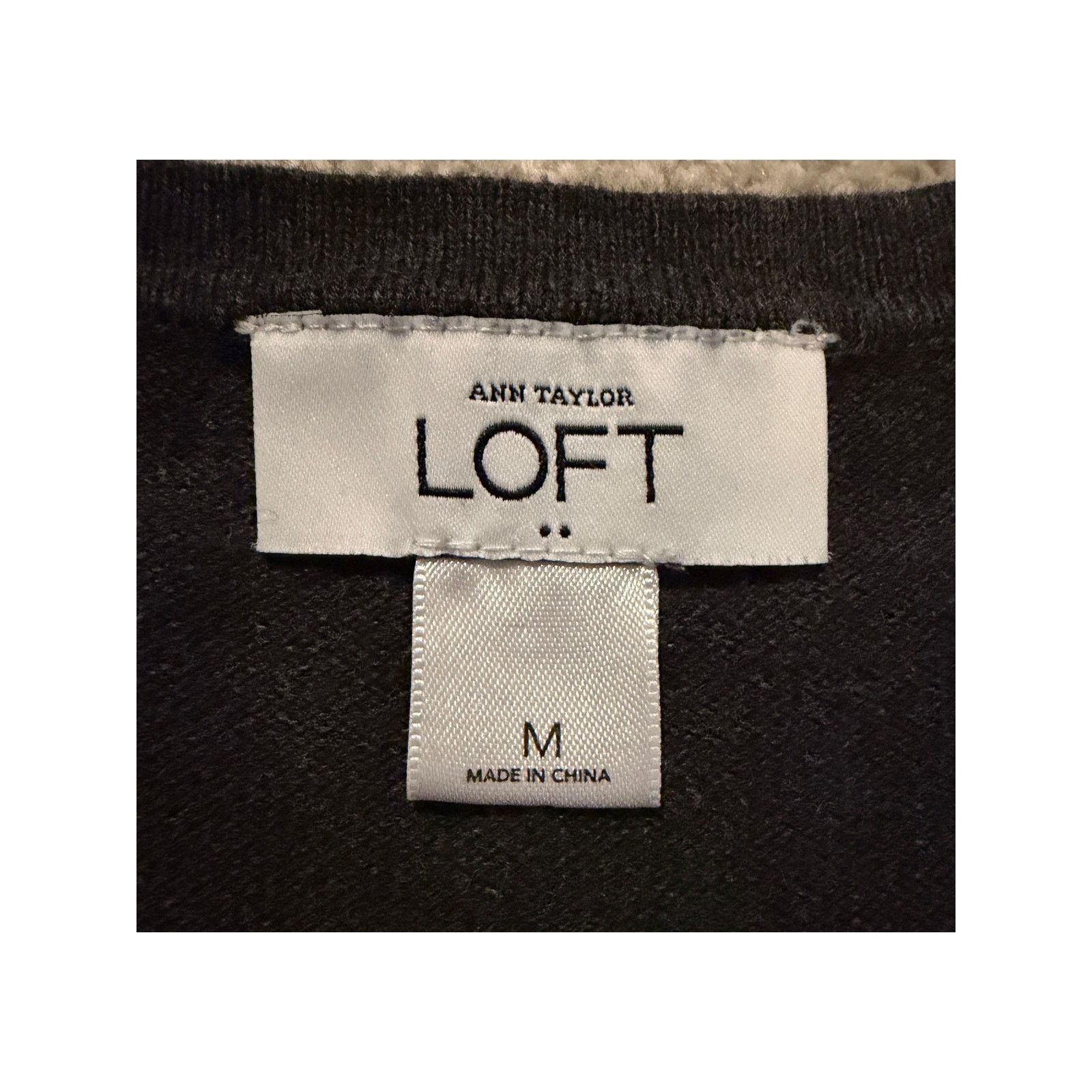 Loft Loft Modern Cardigan in Dark Gray with Argyle Pink, Size M Size M / US 6-8 / IT 42-44 - 2 Thumbnail