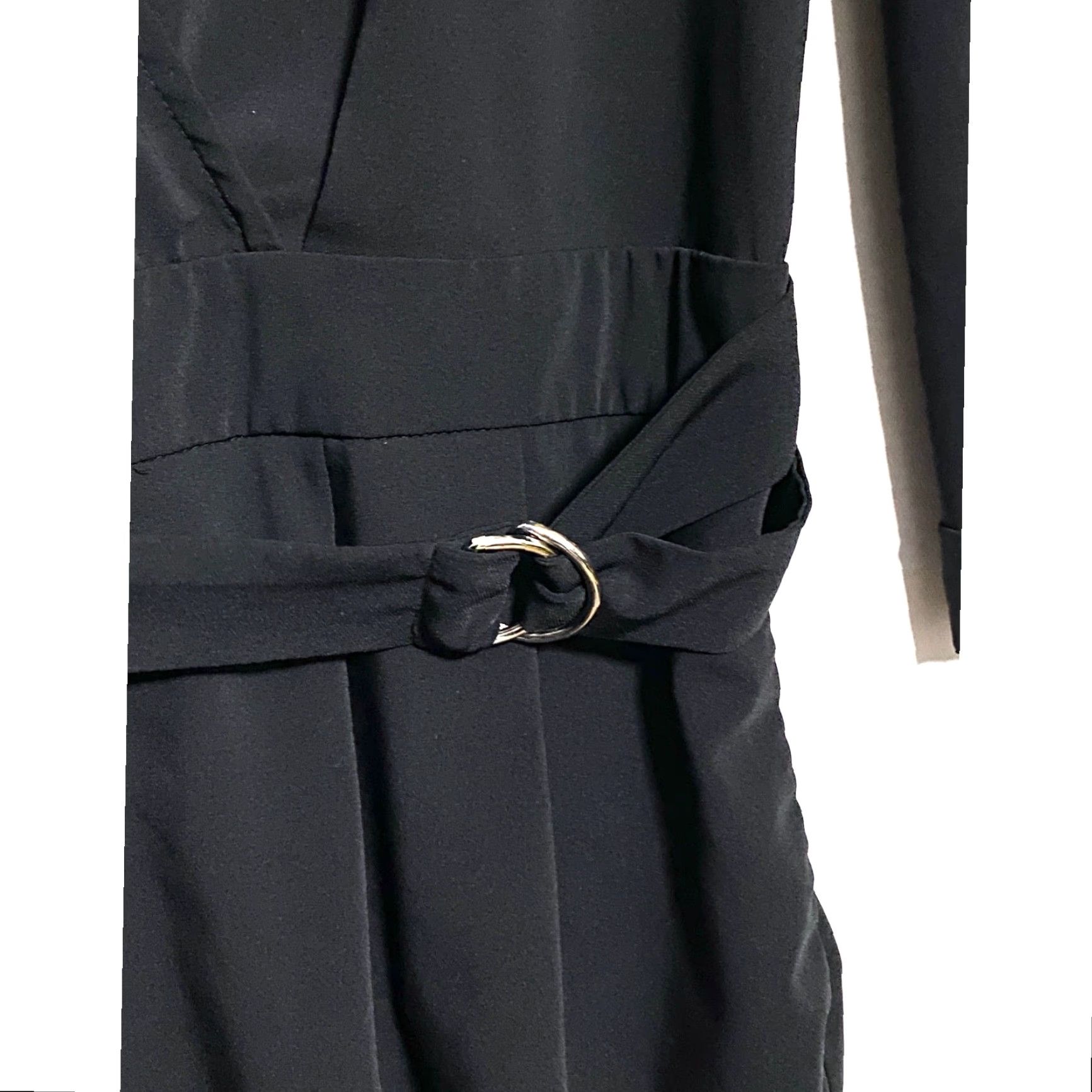 Vintage Mustard Seed Black Romper Womens L V Neck Open Back Soft Goth Dark Romantic Boho Shirt Romper Womens L Black Halloween Boho Womens Size 36" / US 14 / IT 50 - 2 Thumbnail