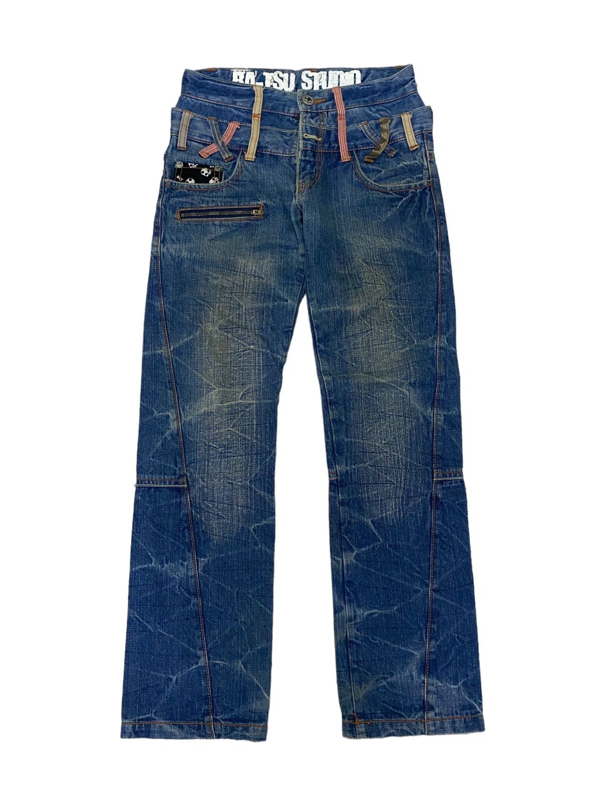 Hysteric Glamour 💥 Double Waist Ba-tsu Studio Skull Denim Size US 28 / EU 44 - 3 Thumbnail