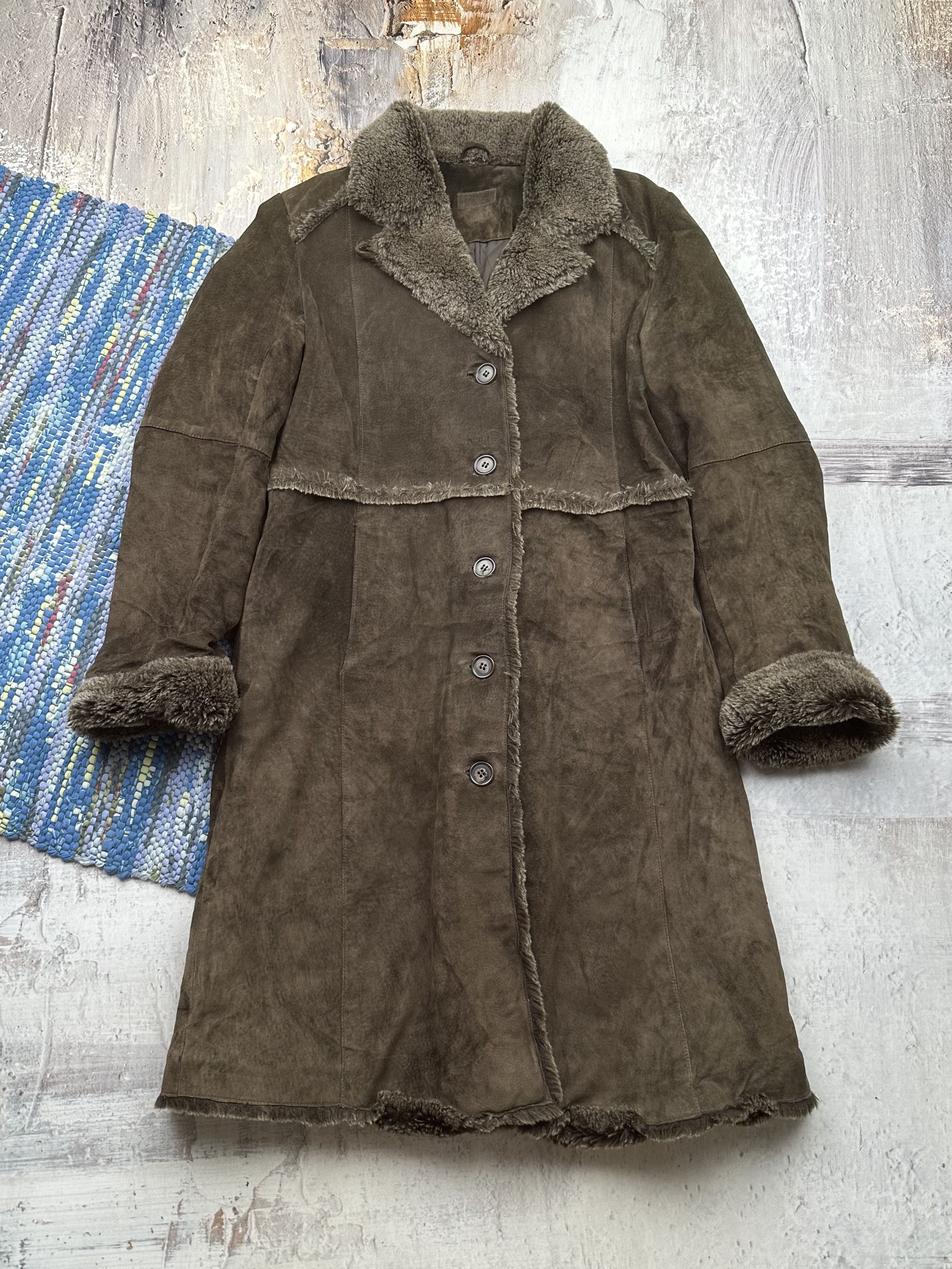Japanese Brand Vintage Suede/Faux Sheepskin Coat A631D15(354) Size M / US 6-8 / IT 42-44 - 1 Thumbnail