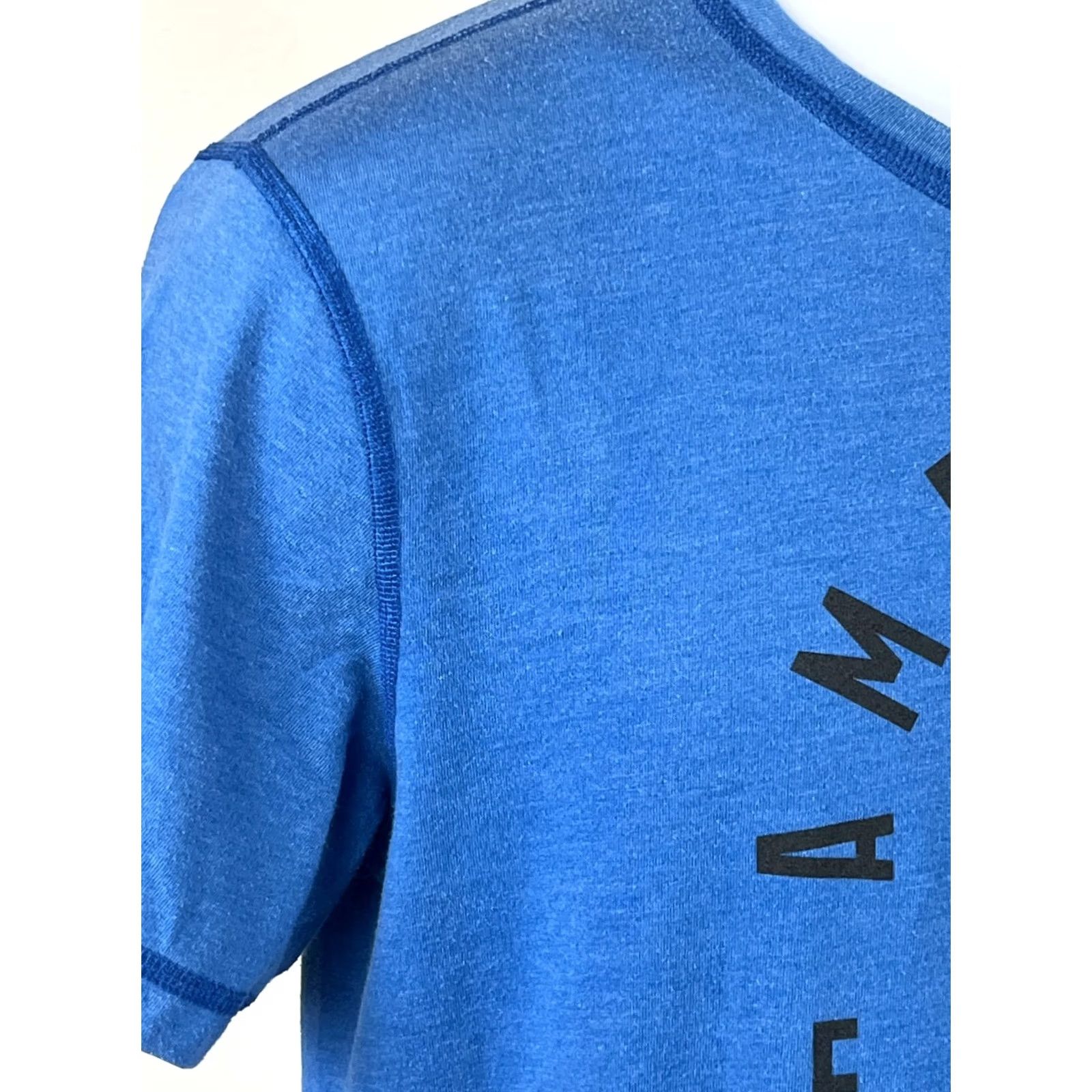American Eagle Outfitters American Eagle Outfitters T-Shirt Mens S Blue Cotton Blend Pullover Short Sleeve Crew Neck Graphic Logo 1/2 Zip Size US S / EU 44-46 / 1 - 3 Thumbnail